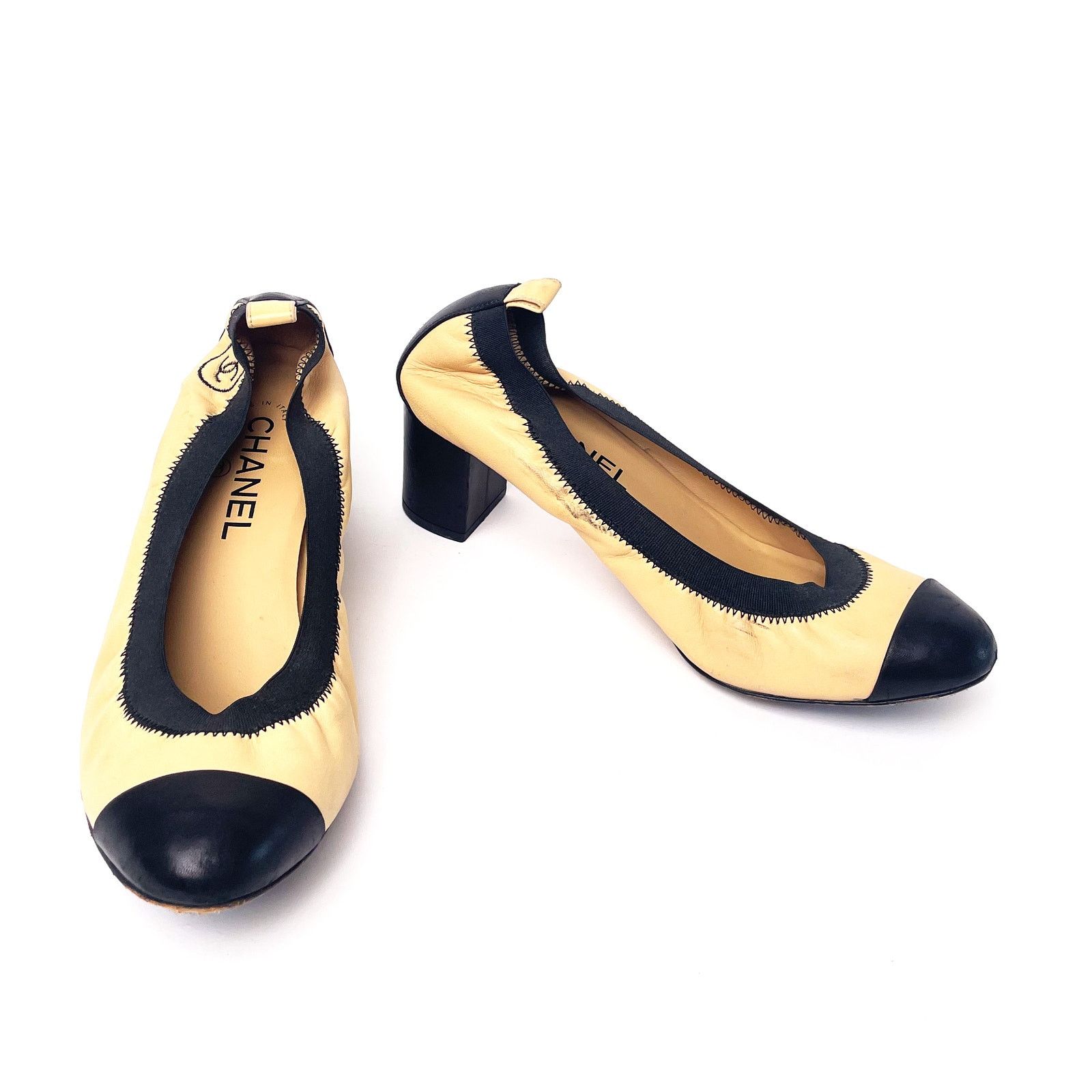 Chanel Black Heel Ballet Shoe Size US 8 / IT 38 - 6 Thumbnail