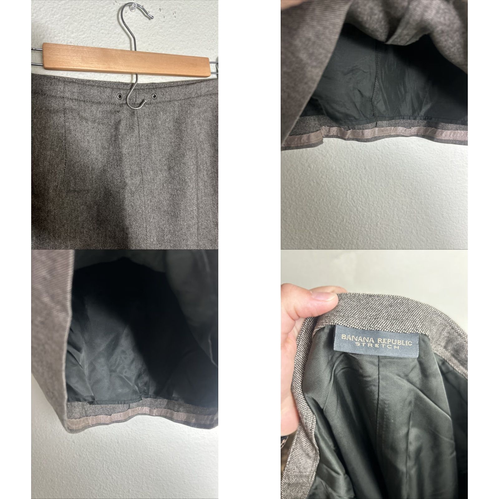 Banana Republic Banana Republic Skirt Gray Wool Stretch A-Line Side Zip 2 Knee Length Women MPN 26X21 Size 26" / US 2 / IT 38 - 8 Thumbnail