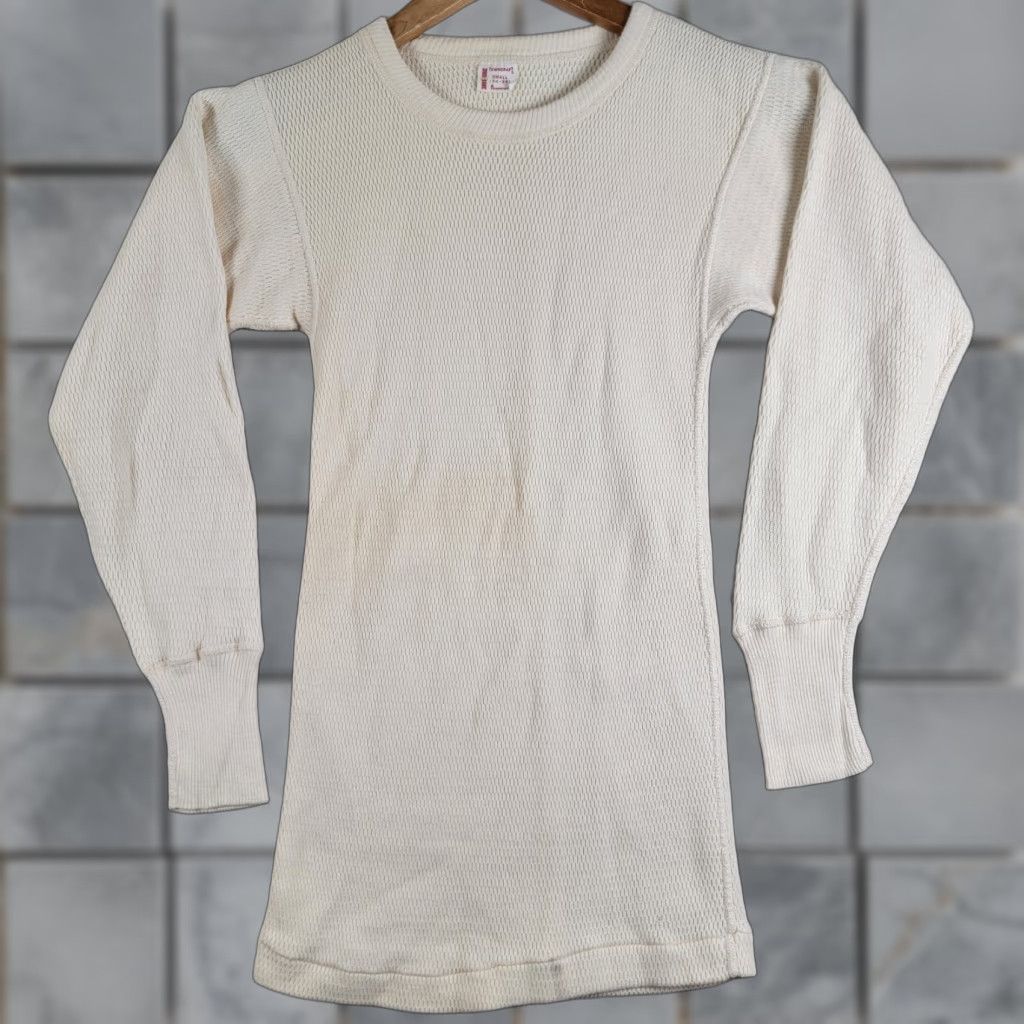 Vintage VINTAGE Penny’s Towncraft Thermal Workwear Knit Long Sleeve T-Shirt Mens S White 50s Ranch Workwear Knit Crew Neck Thick Woolly Size US S / EU 44-46 / 1 - 1 Thumbnail