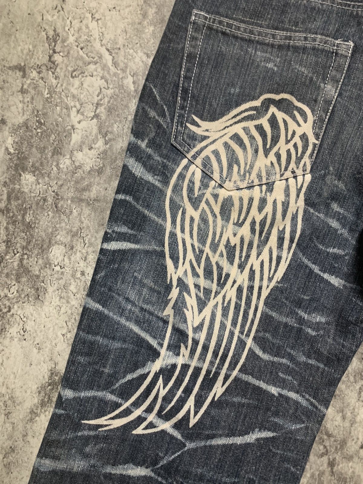 Tornado Mart Nylaus Japanese Clawmark Acid Wash Jorts Size US 31 - 3 Thumbnail