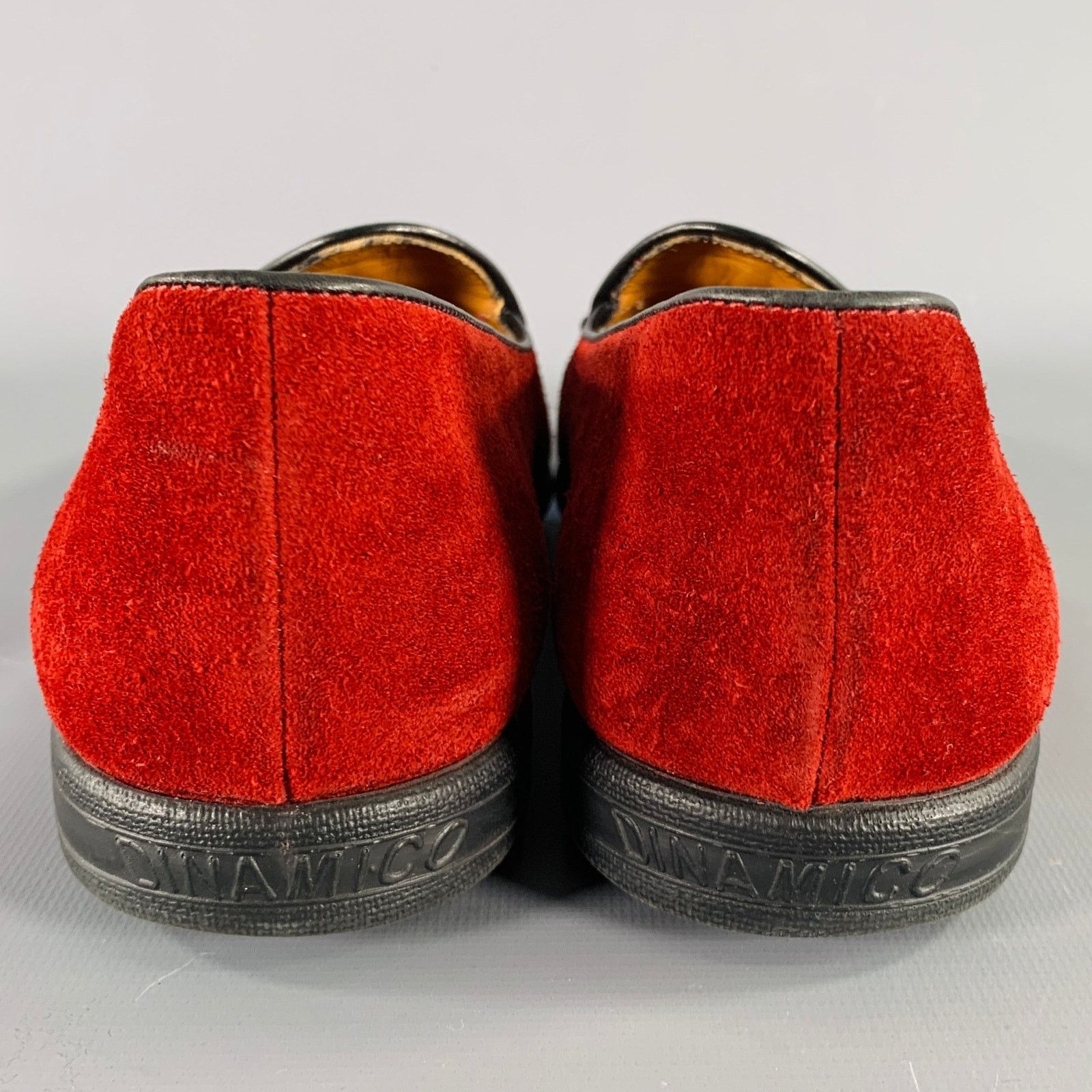 Testoni 8 Burgundy Black Contrast Trim Suede Slip On Loafers Size US 8 / EU 41 - 3 Thumbnail