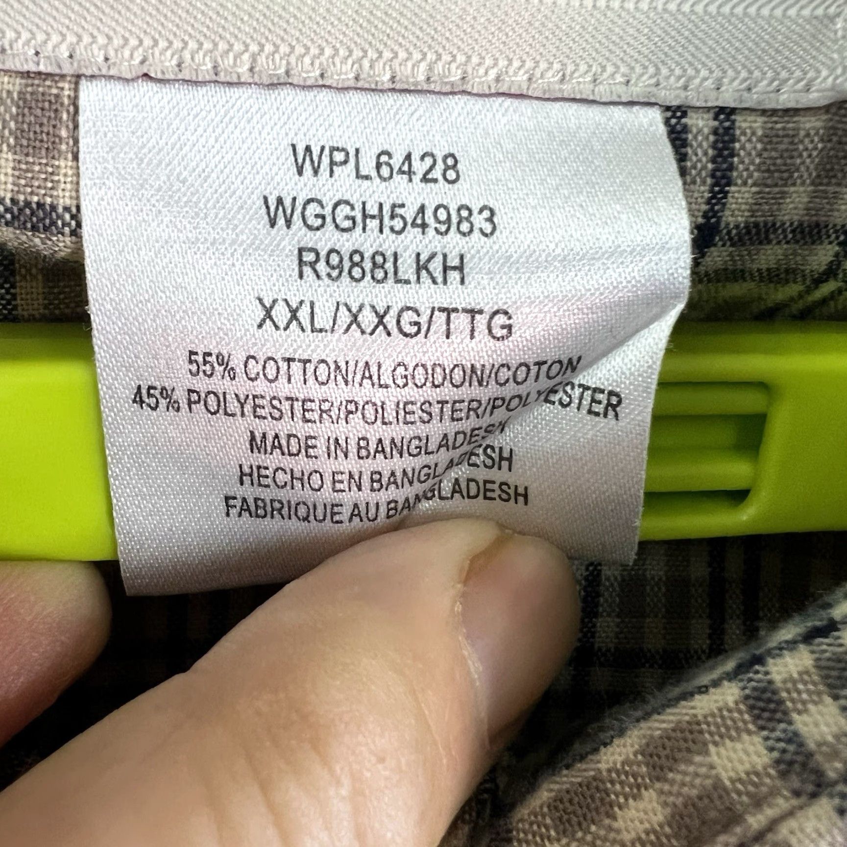 Wrangler Wrangler Rugged Wear Plaid Button-Down Shirt Mens 2XL Brown Tan Western Cowboy Embroidered Pockets Cotton Blend Button-Up Shirt Size US XXL / EU 58 / 5 - 7 Thumbnail