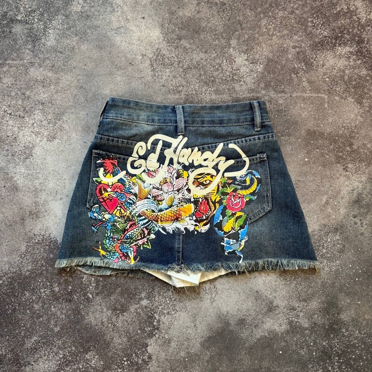 Other Ed Hardy Style Y2K Vintage Skirt Size 27" / US 4 / IT 40 - 2 Thumbnail