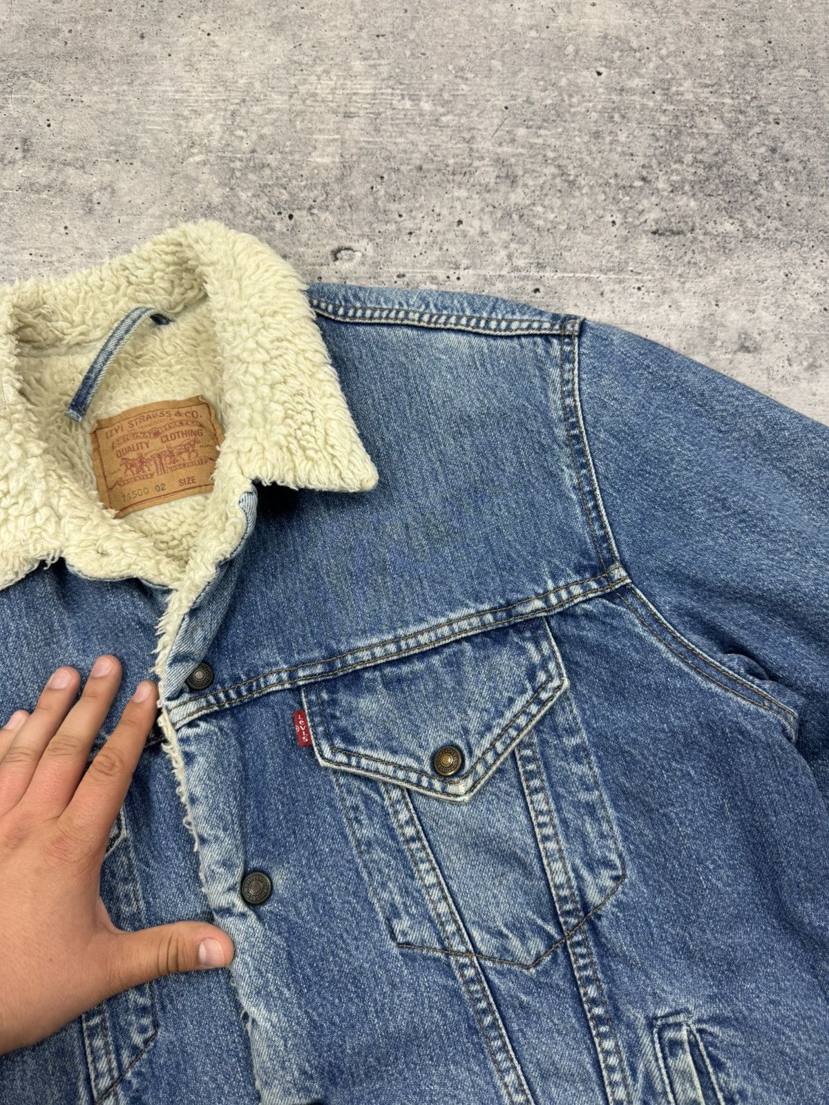 Levi's Levi’s Vintage Stonewashed Blue Denim Trucker Sherpa Bomber Size US XL / EU 56 / 4 - 12 Thumbnail
