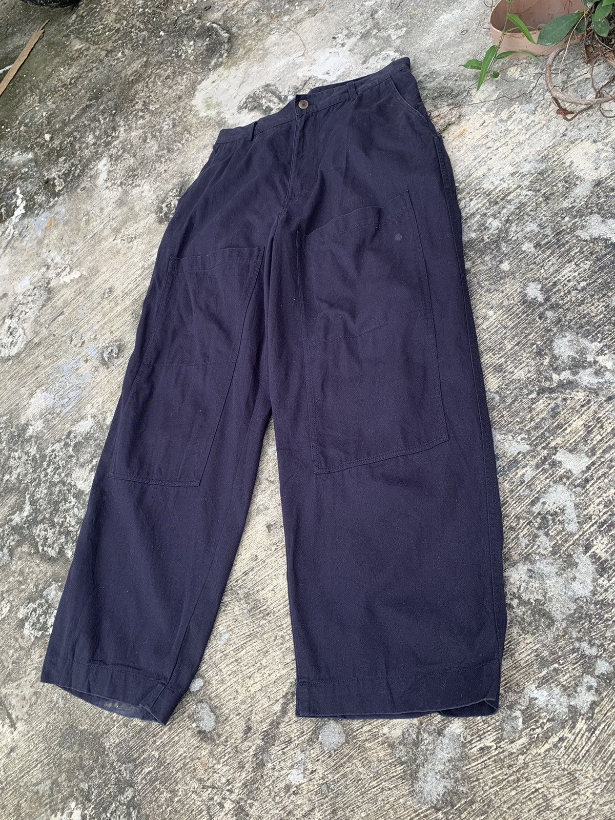 Japanese Brand Steal 🔥 baggy Niko and buckle back double knee loose pants Size US 33 - 4 Thumbnail