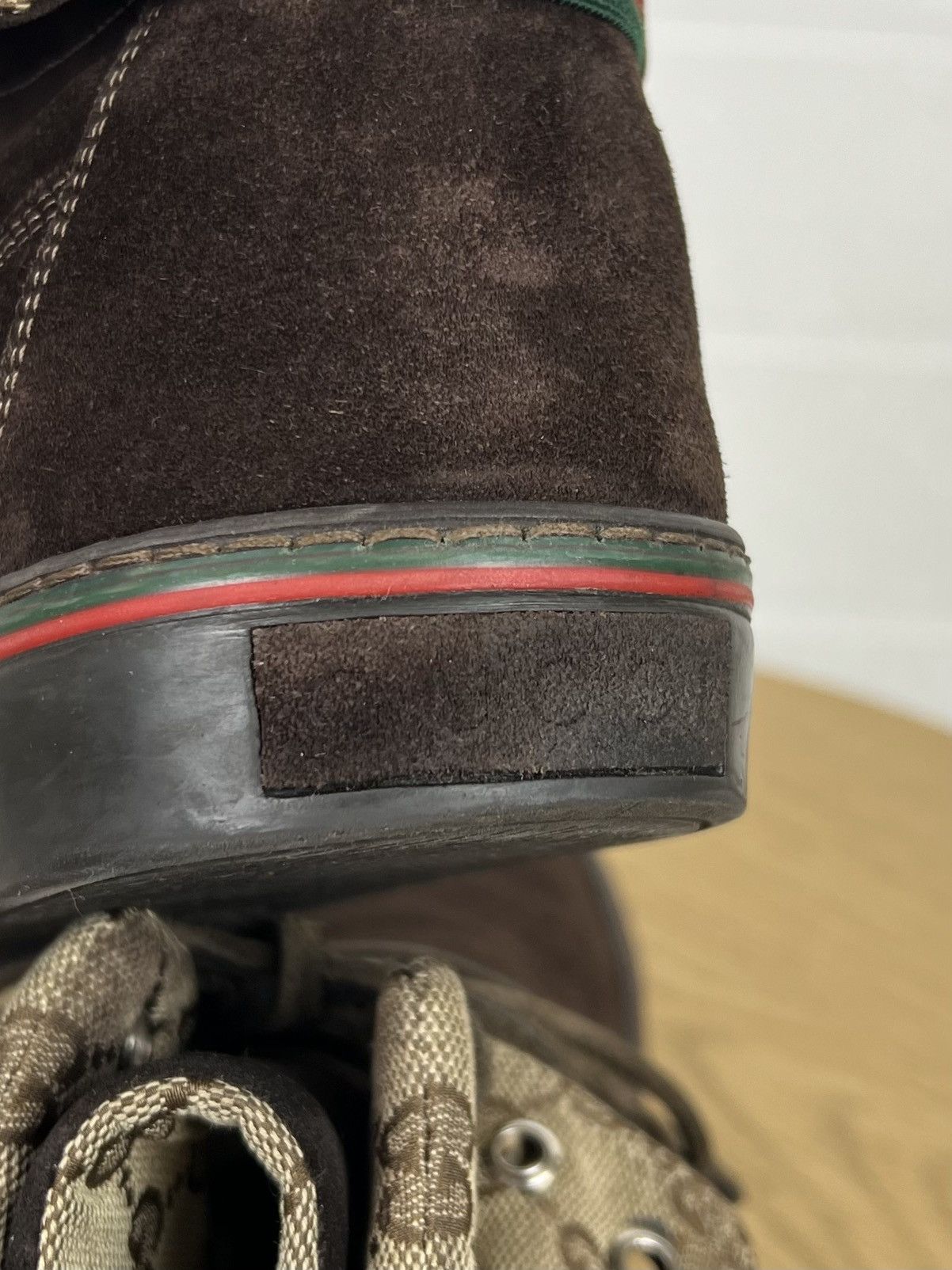 Gucci GUCCI Boots Suede Leather Shoes GG Monogram Logo Brown Men’s Size US 8 / EU 41 - 9 Thumbnail