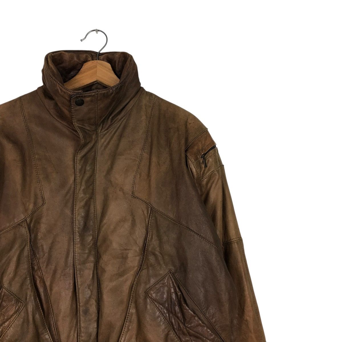 Japanese Brand 🔥VINTAGE LEATHER JACKET BOMBER SIN THUNG ISSEY MIYAKE Size US M / EU 48-50 / 2 - 8 Thumbnail