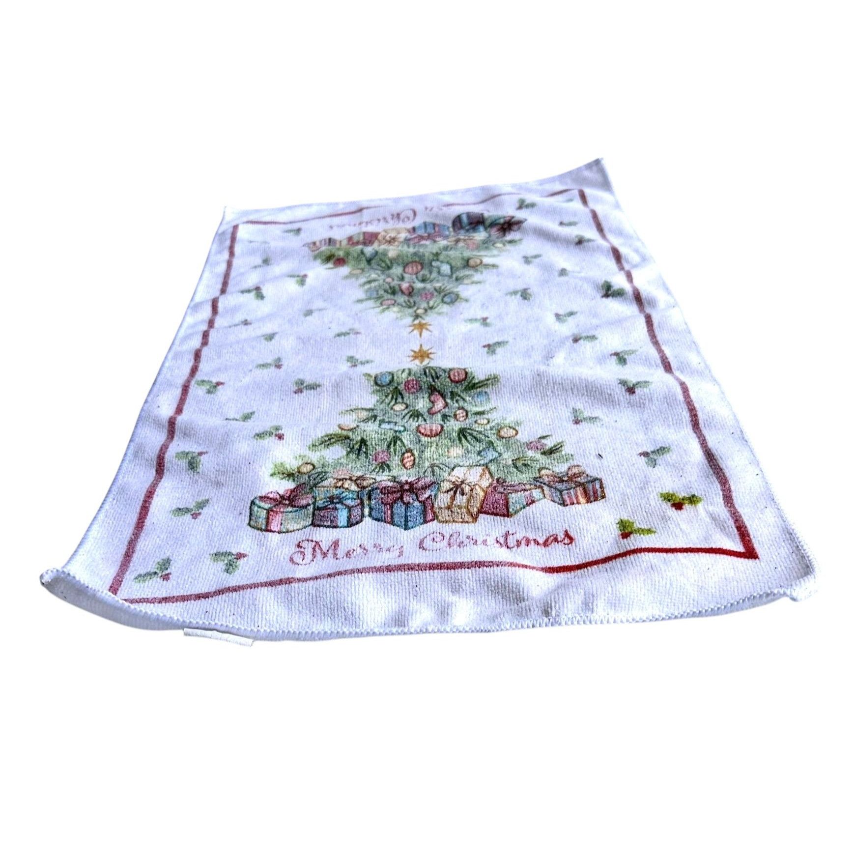 Vintage Vintage Kitchen Dish Hand Towel Christmas Tree Gold Flitter Size ONE SIZE - 8 Thumbnail