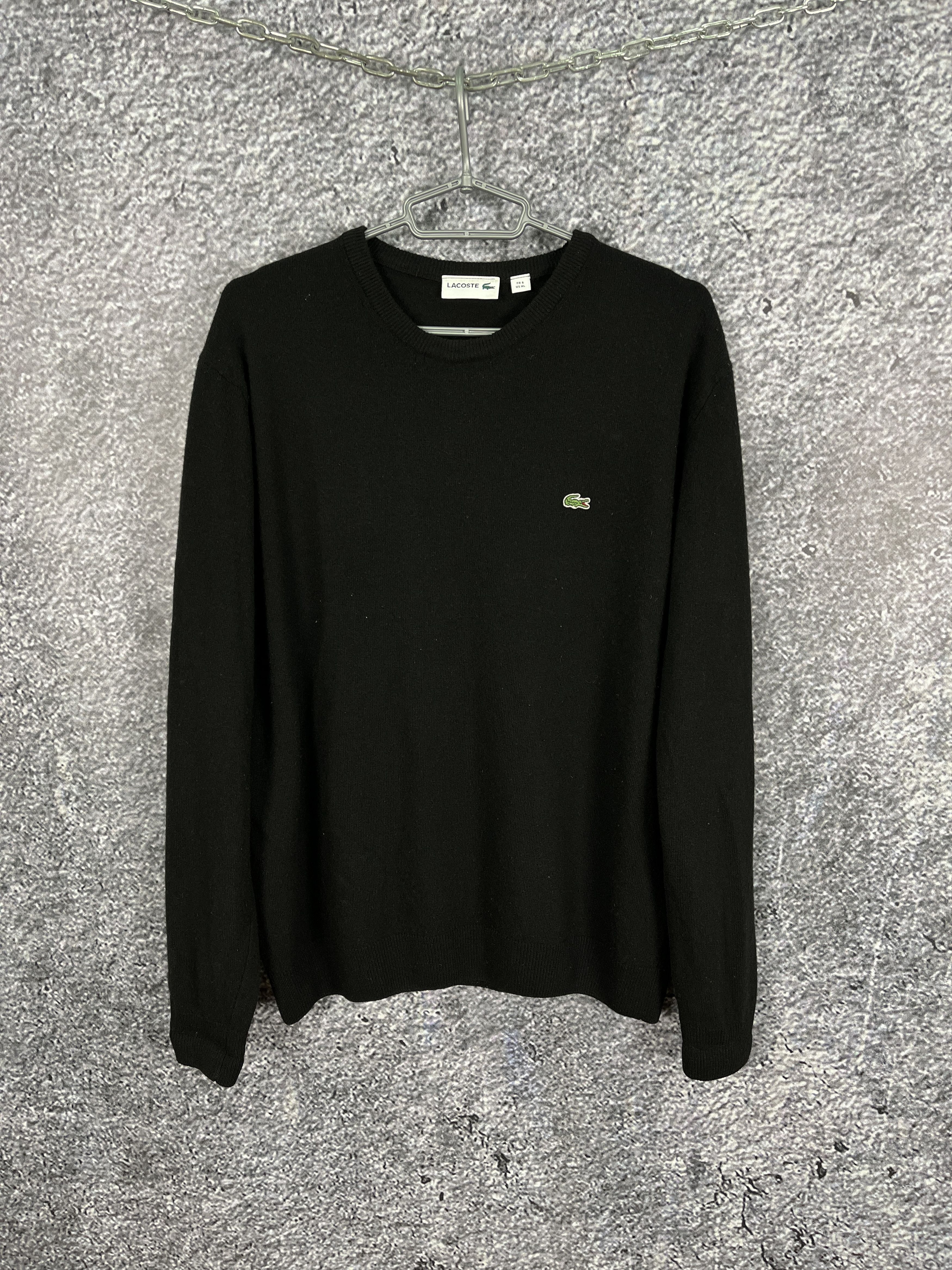 Lacoste Lacoste Wool Crewneck Sweater Black Pullover Size 6 (XL) Size US XL / EU 56 / 4 - 1 Thumbnail