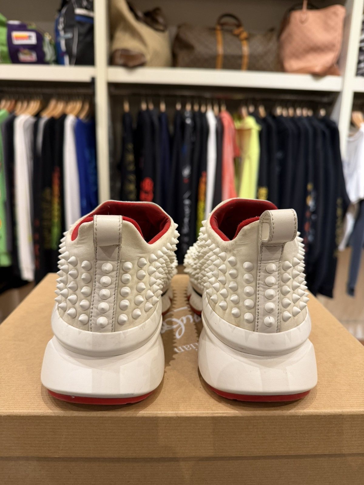 Christian Louboutin Christian Louboutin Neopreme Spike Sock Sneaker - White Size US 6.5 / IT 36.5 - 3 Thumbnail