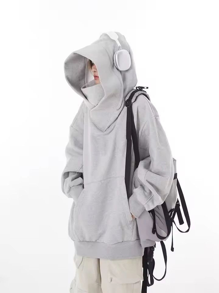 Japanese Brand Cowl Neck Techwear Hoodie - Avant-Garde High Collar Hoodie Size US L / EU 52-54 / 3 - 6 Thumbnail