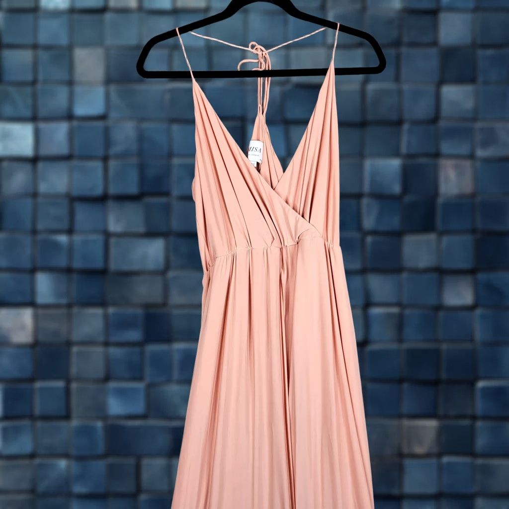 MISA Los Angeles MISA Los Angeles Women's Blush Pink Party Cocktail Dress XS Midi A-Line V-Neck Sleeveless Flaws Pattern: Solid Color: Pink Brand: Misa Los Angeles Size XS / US 0-2 / IT 36-38 - 1 Thumbnail