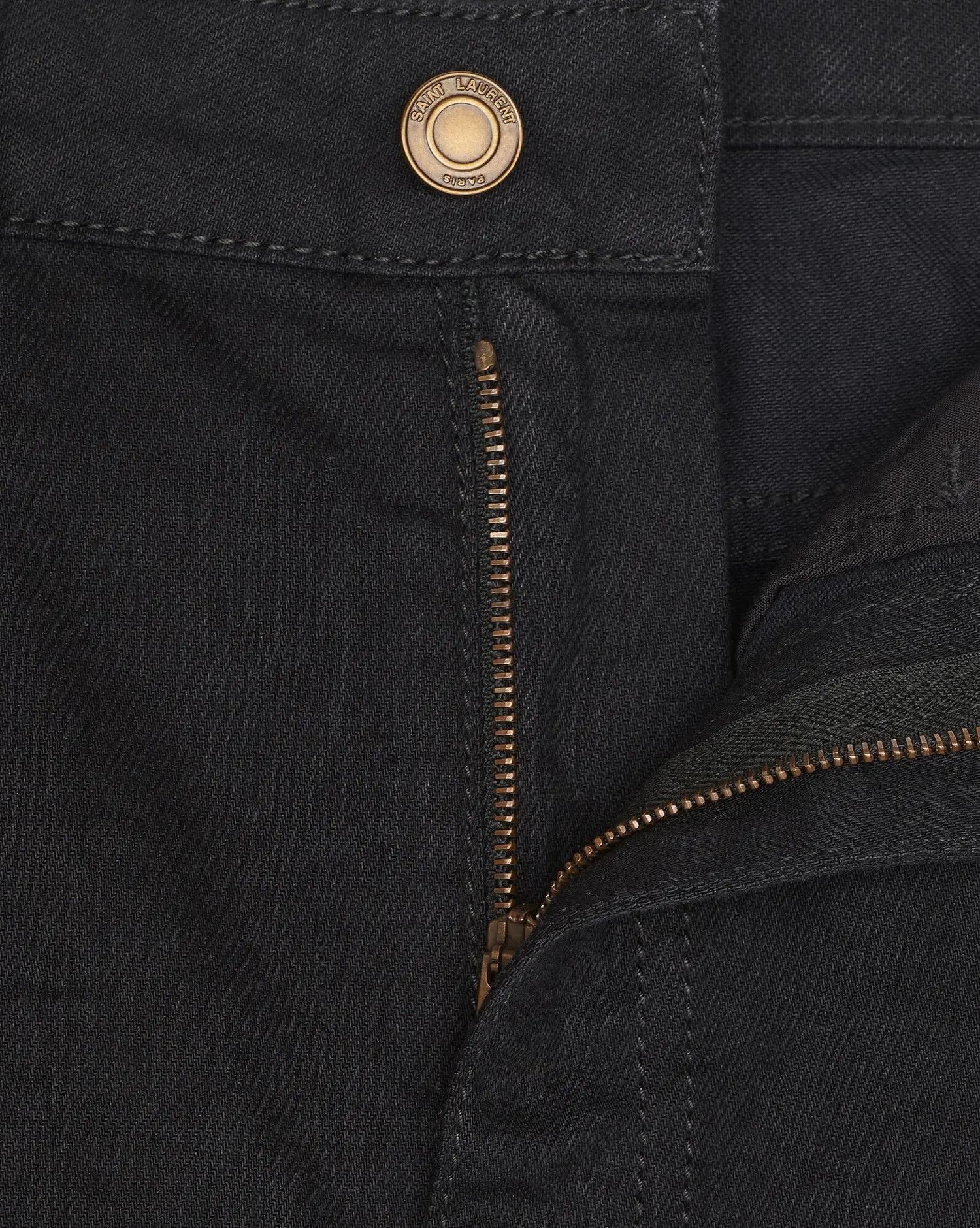 Saint Laurent Paris o1s1wg110225 614478 Skinny Fit Jeans Worn Denim in Black Size 31" - 3 Thumbnail
