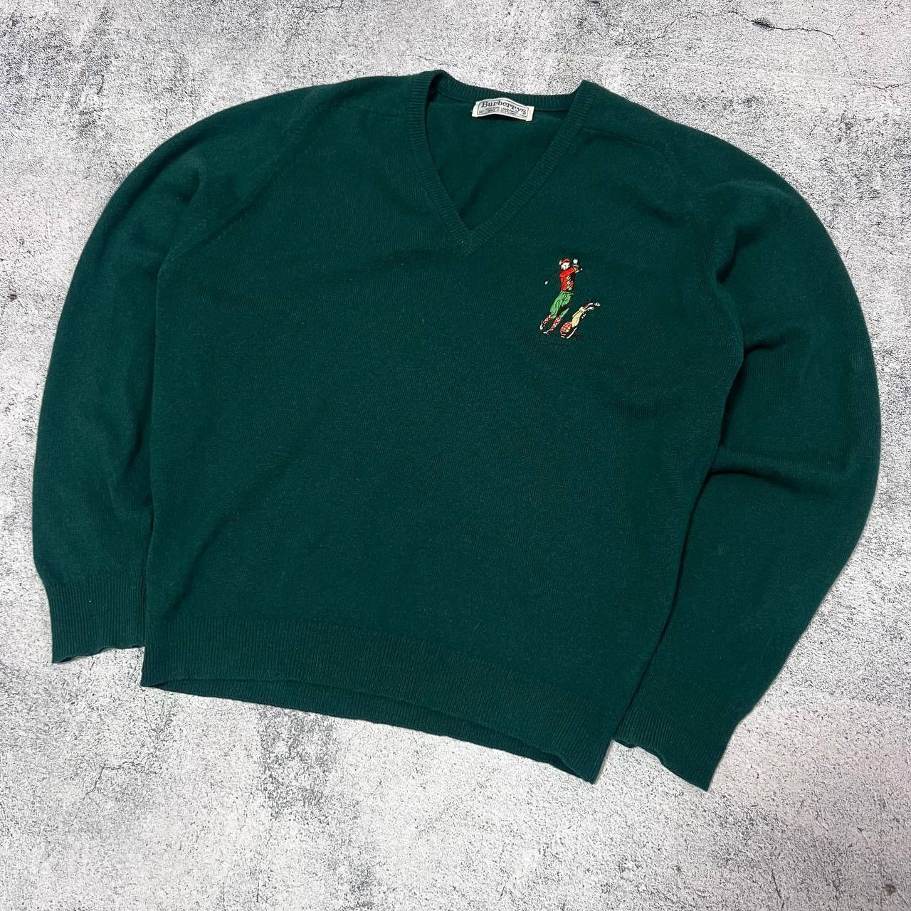 Burberry × Vintage Vintage Burberrys 1970s V-Neck Pullover Sweater Size 46 Size US M / EU 48-50 / 2 - 2 Thumbnail