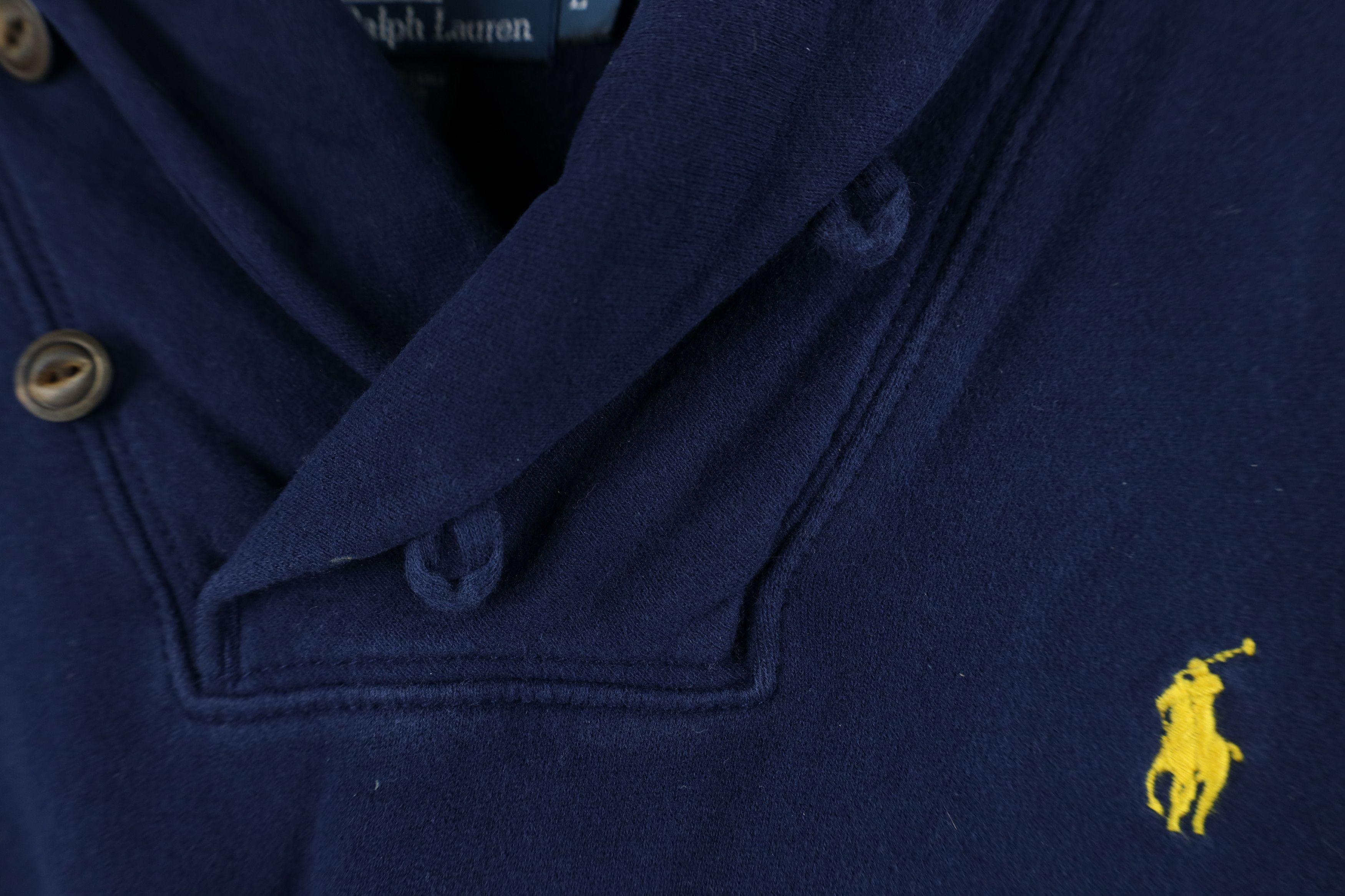 Polo Ralph Lauren Vintage 90s Ralph Lauren Distressed Sweatshirt Navy Blue Size US L / EU 52-54 / 3 - 5 Thumbnail