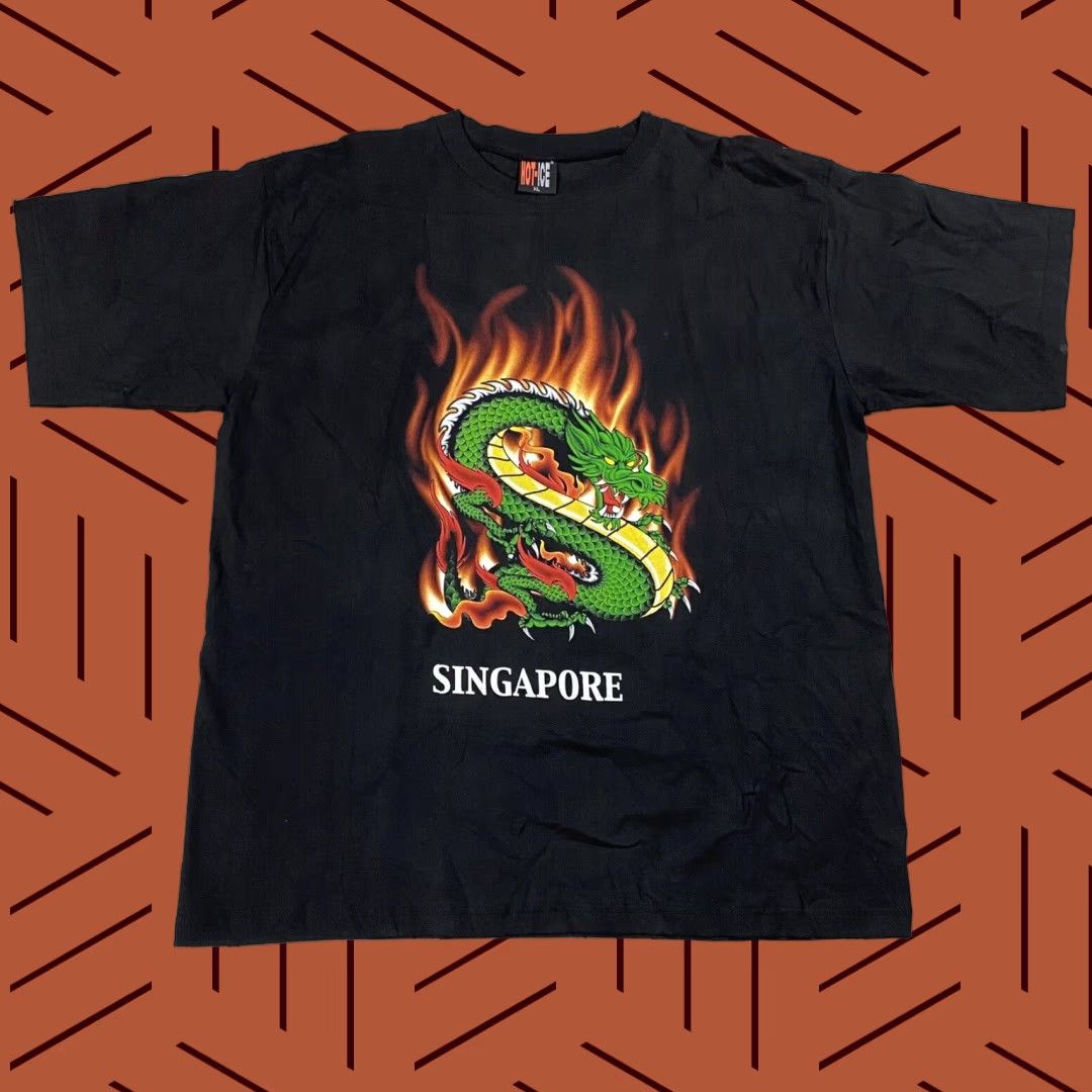 X-LARGE VINTAGE X-LARGE DRAGON T-SHIRT MEN'S XL DOUBLE-SIDED BLACK SINGAPORE Size US XL / EU 56 / 4 - 1 Thumbnail