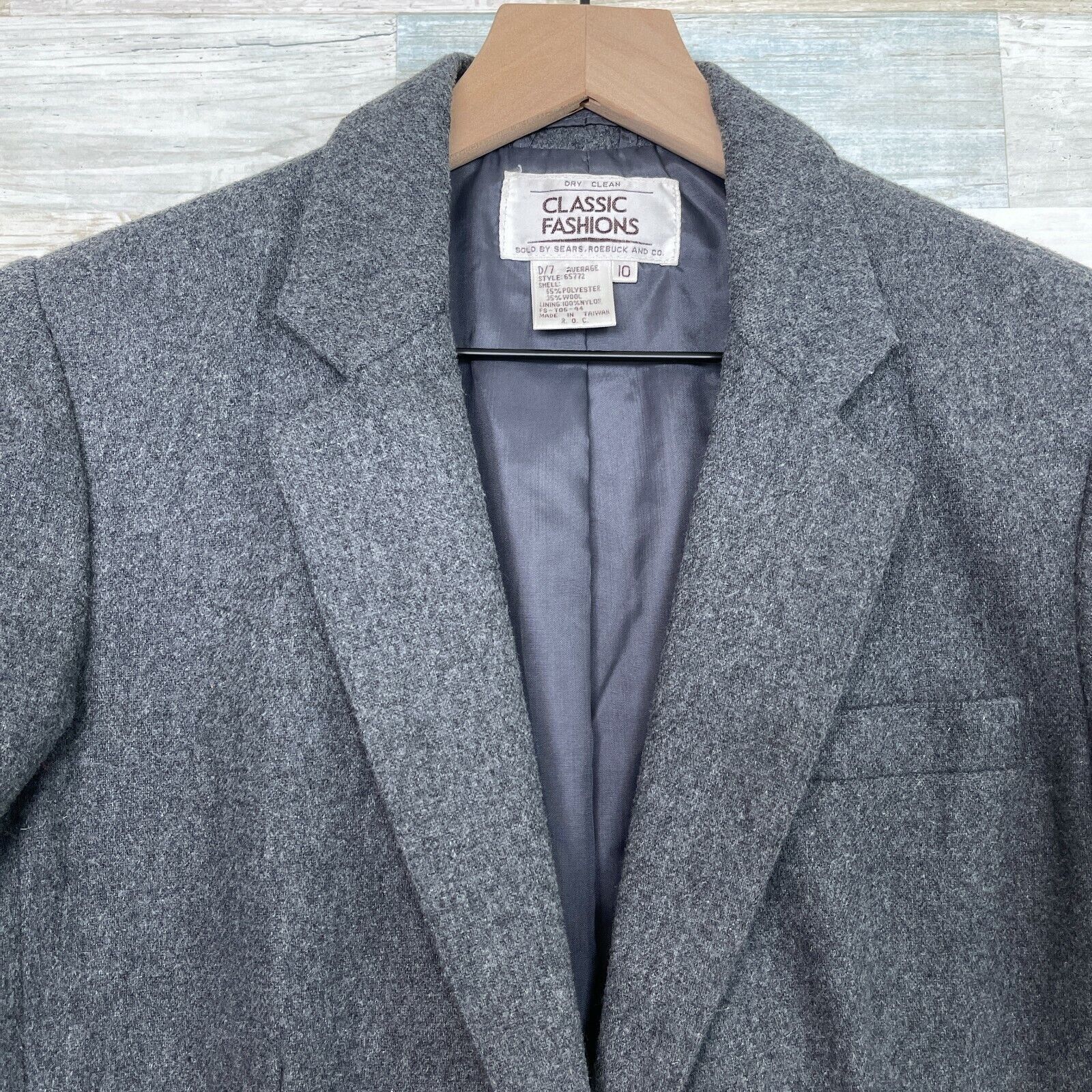 Sears Sears Roebuck Vintage Tweed Blazer Gray Wool Blend Womens 10 Size L / US 10 / IT 46 - 2 Thumbnail