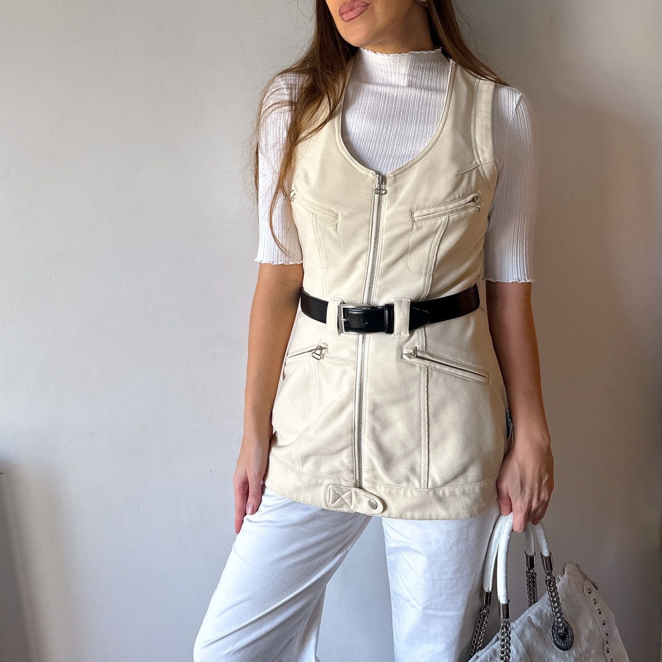 Japanese Brand Vintage avant garde cotton vest off white y2k Size M / US 6-8 / IT 42-44 - 9 Thumbnail