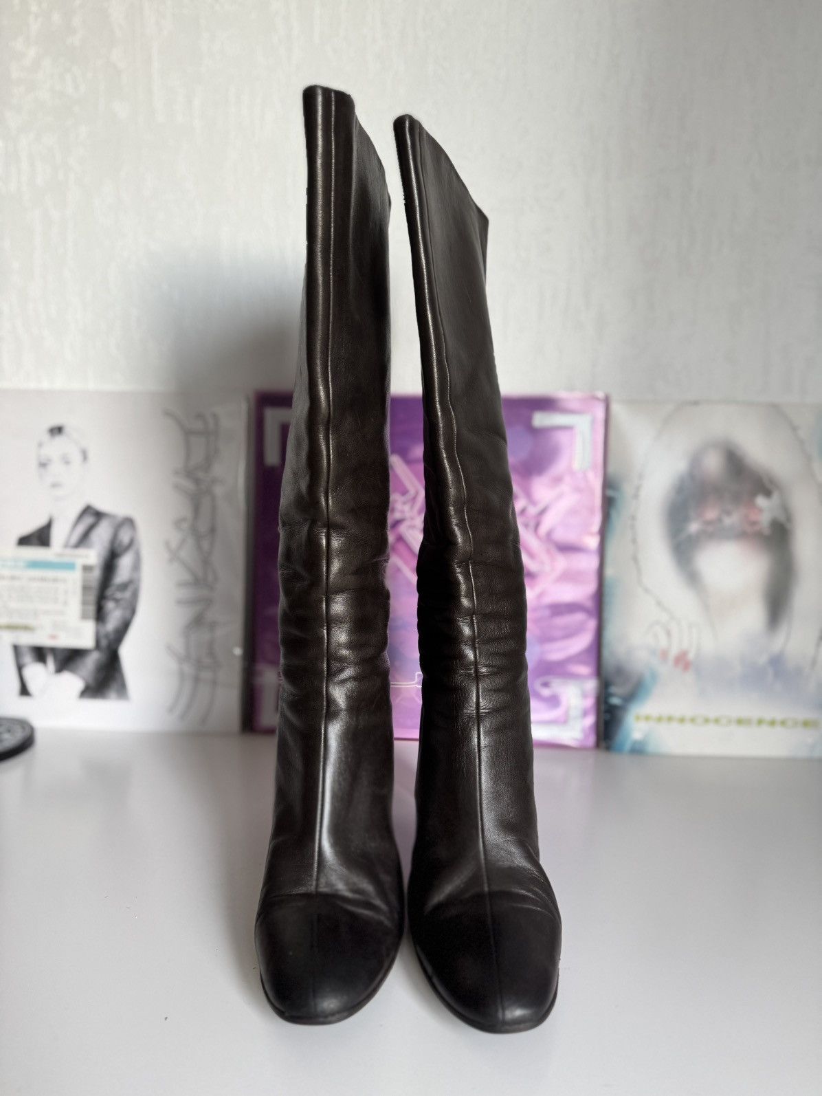 Helmut Lang Archive Helmut Lang Leather Knee Boots 2000s Luxury Design Size US 9.5 / IT 39.5 - 4 Thumbnail