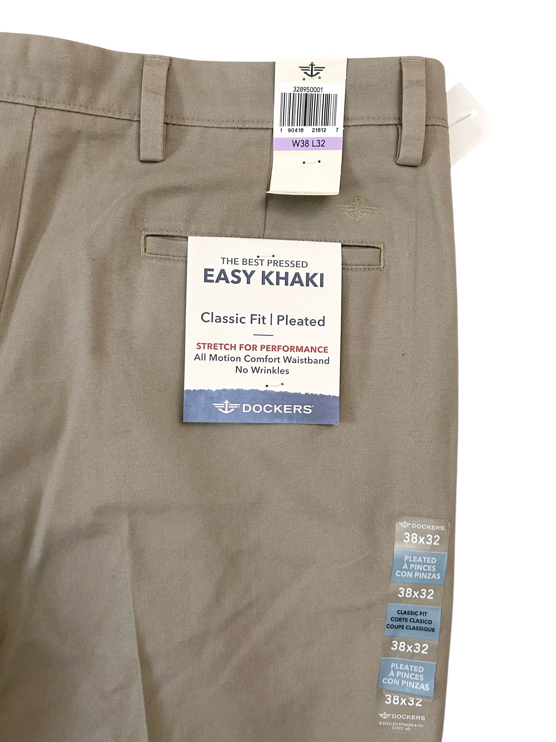 Dockers Dockers Size 38x32 Classic Fit Pleated Front Pants Beige Size US 38 / EU 54 - 6 Thumbnail