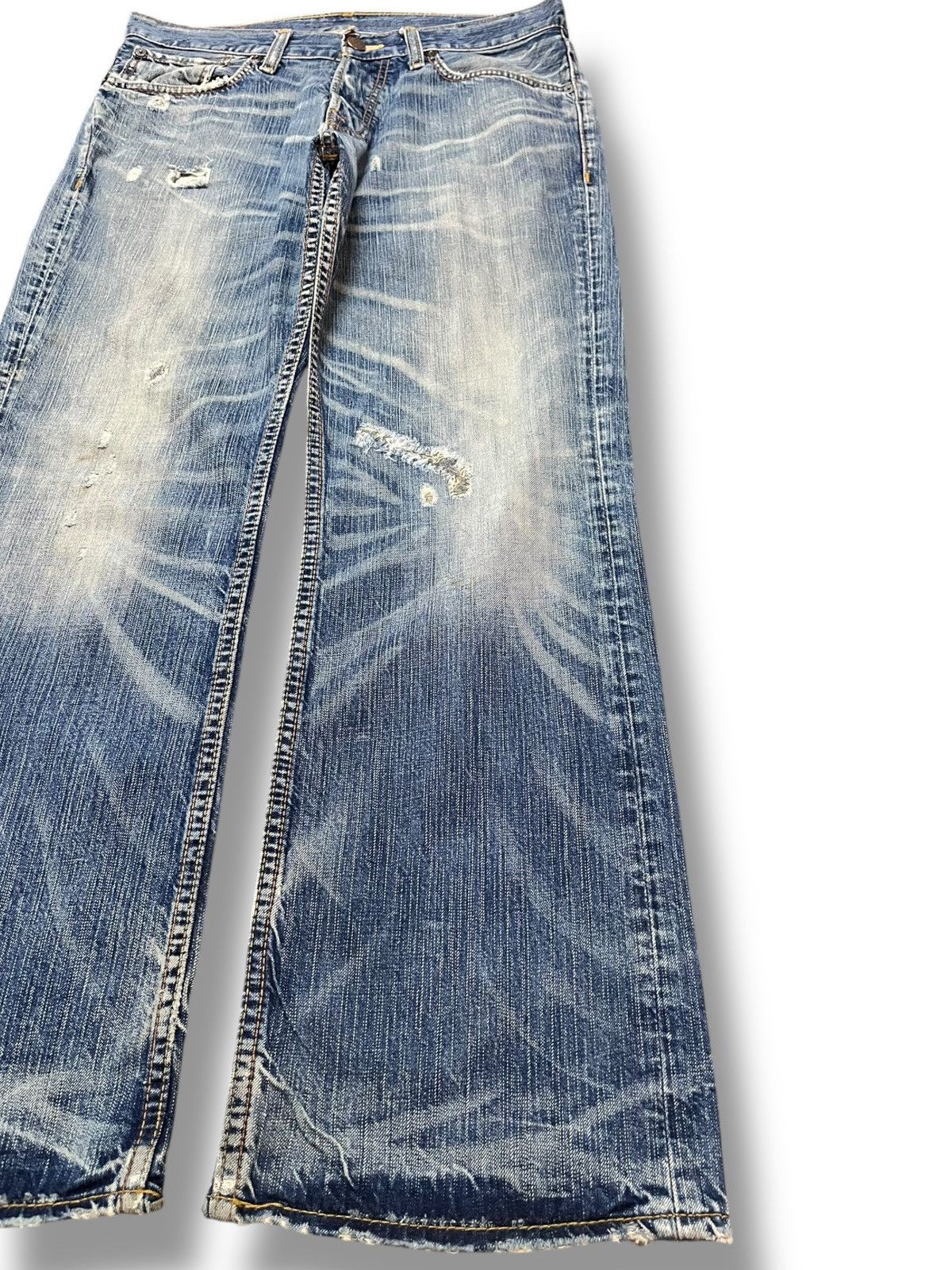 Ruehl No. 925 Vintage Ruehl No.925 Low Rise Bootcut Ripped Denim Size US 34 / EU 50 - 4 Thumbnail