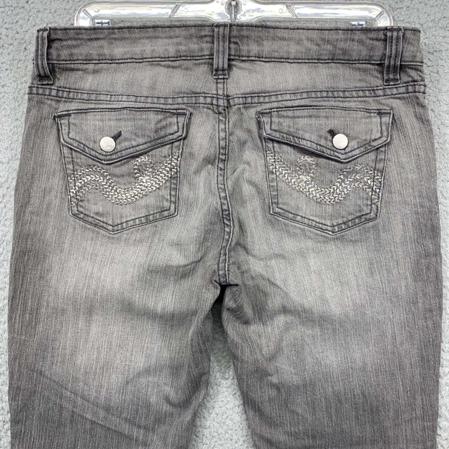 Southpole Southpole Jeans Women's Size 11 Straight Leg 5-Pocket Stone Washed Gray Denim Stretch Size 32" / US 10 / IT 46 - 5 Thumbnail