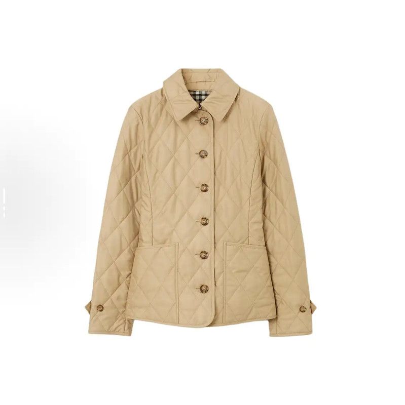 Burberry Burberry Quilted Cotton Winter Jacket in Light Brown Size M / US 6-8 / IT 42-44 - 1 Thumbnail