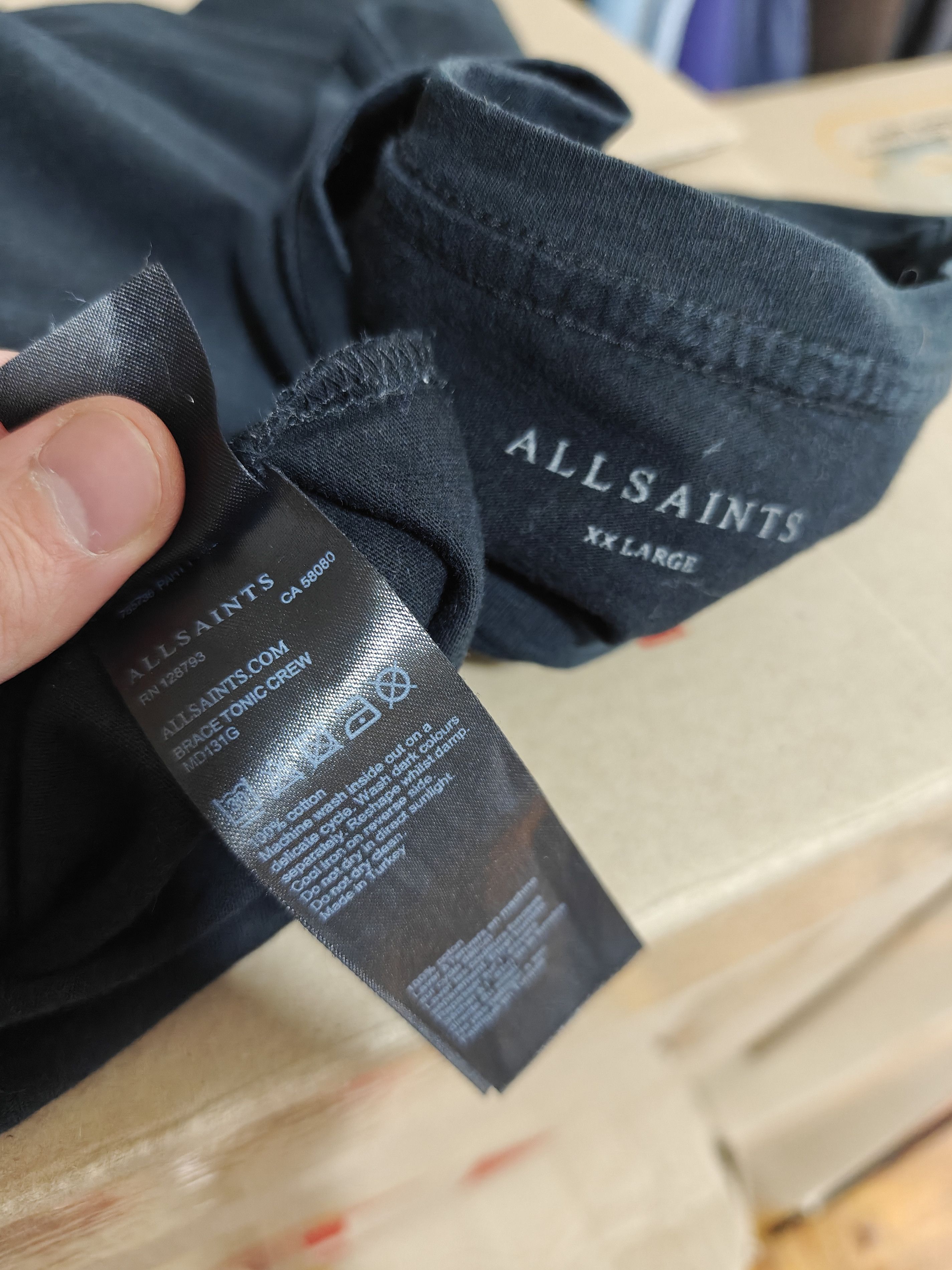 Allsaints Allsaints Basic T-Shirt Brace Tonic Logo Black size XXL Size US XXL / EU 58 / 5 - 8 Thumbnail