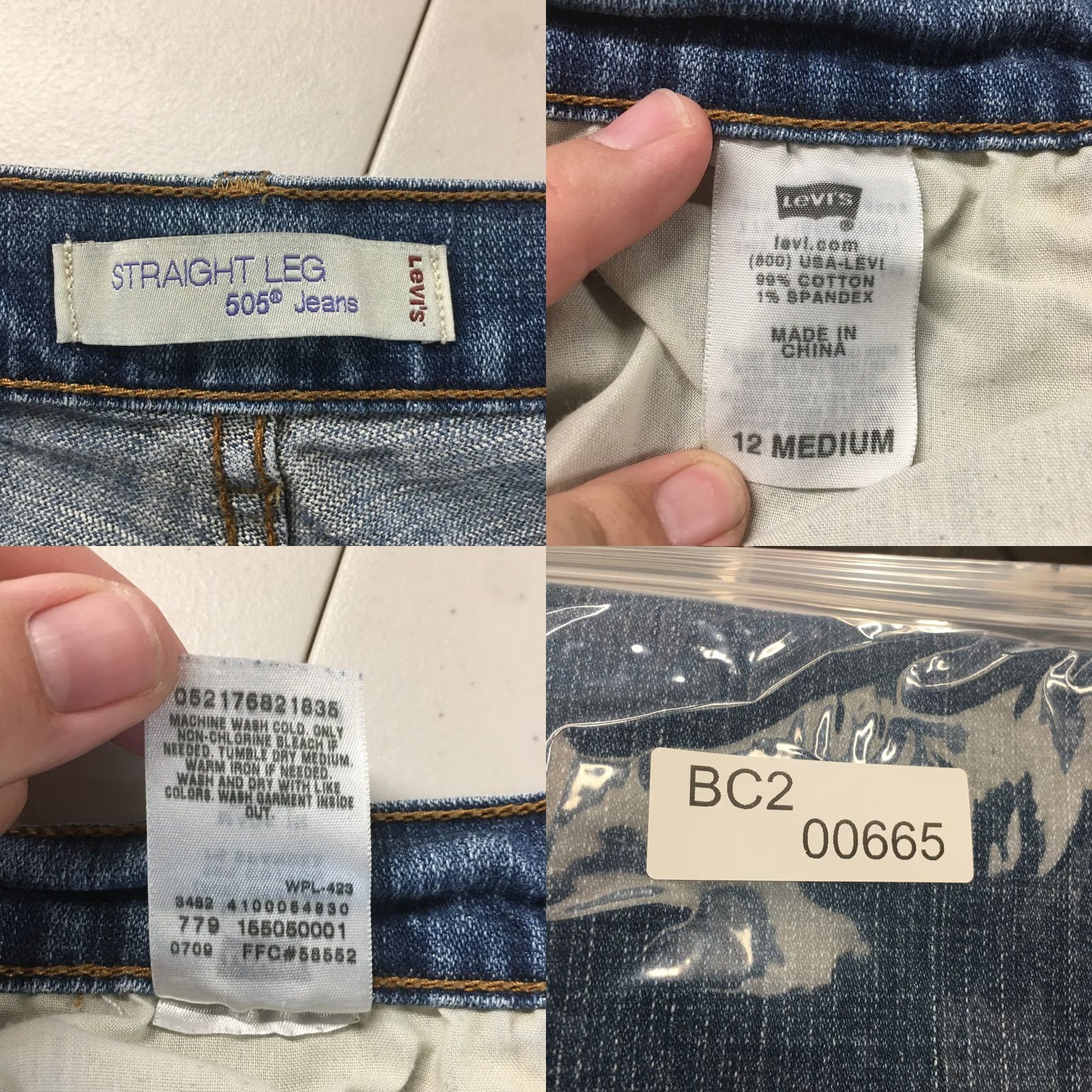 Levi's Levi's 505 Jeans Womens 12 Medium Straight Blue Denim Mid Rise Classic Jeans Size 34" / US 12 / IT 48 - 10 Thumbnail