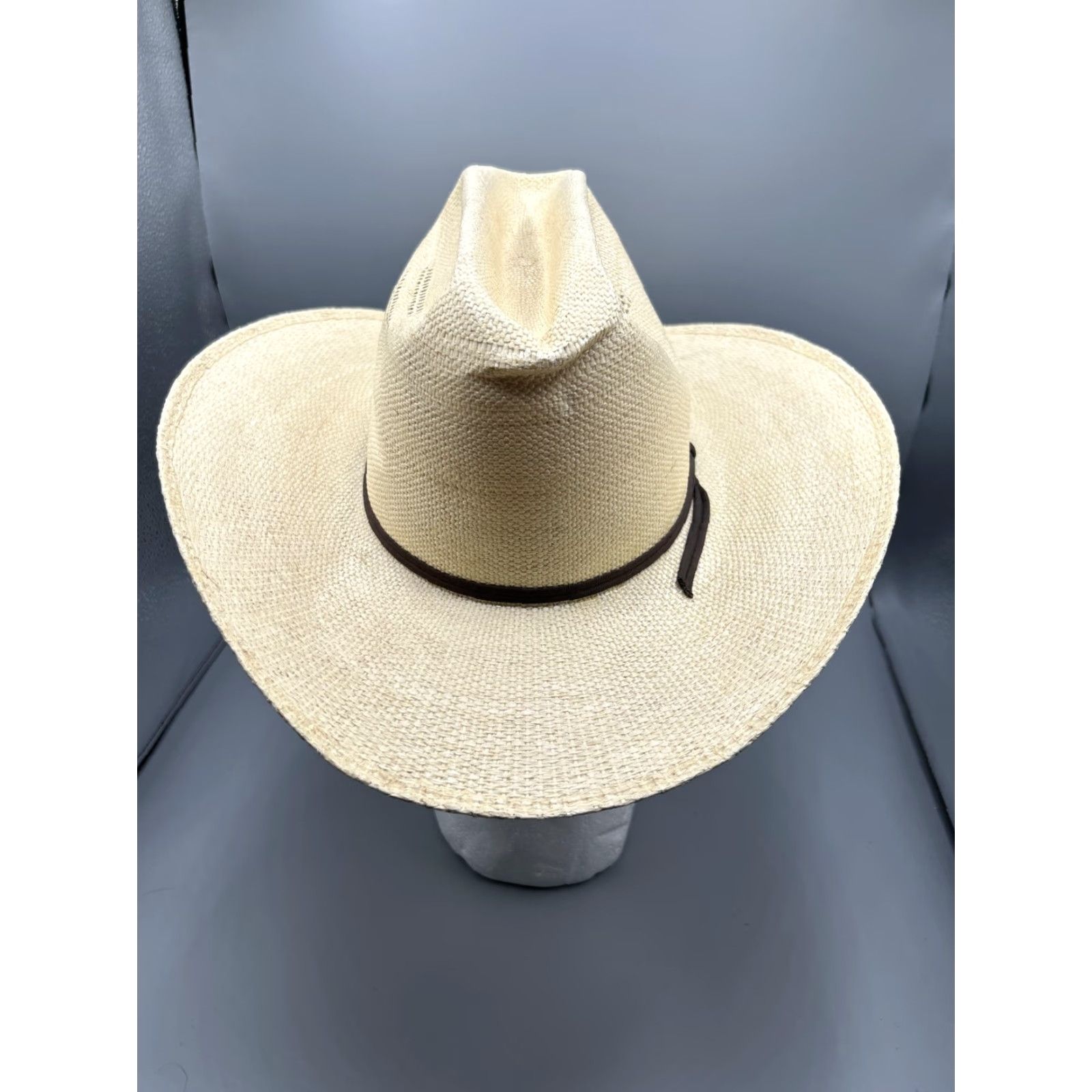 CO VINTAGE American Hat Co Bangora Cowboy Hat Fitted Mens 6 5/8 Tan Straw Ventilated Cattleman Hat Beige Wide Brim Mens Cowboy Hat Size ONE SIZE - 6 Thumbnail