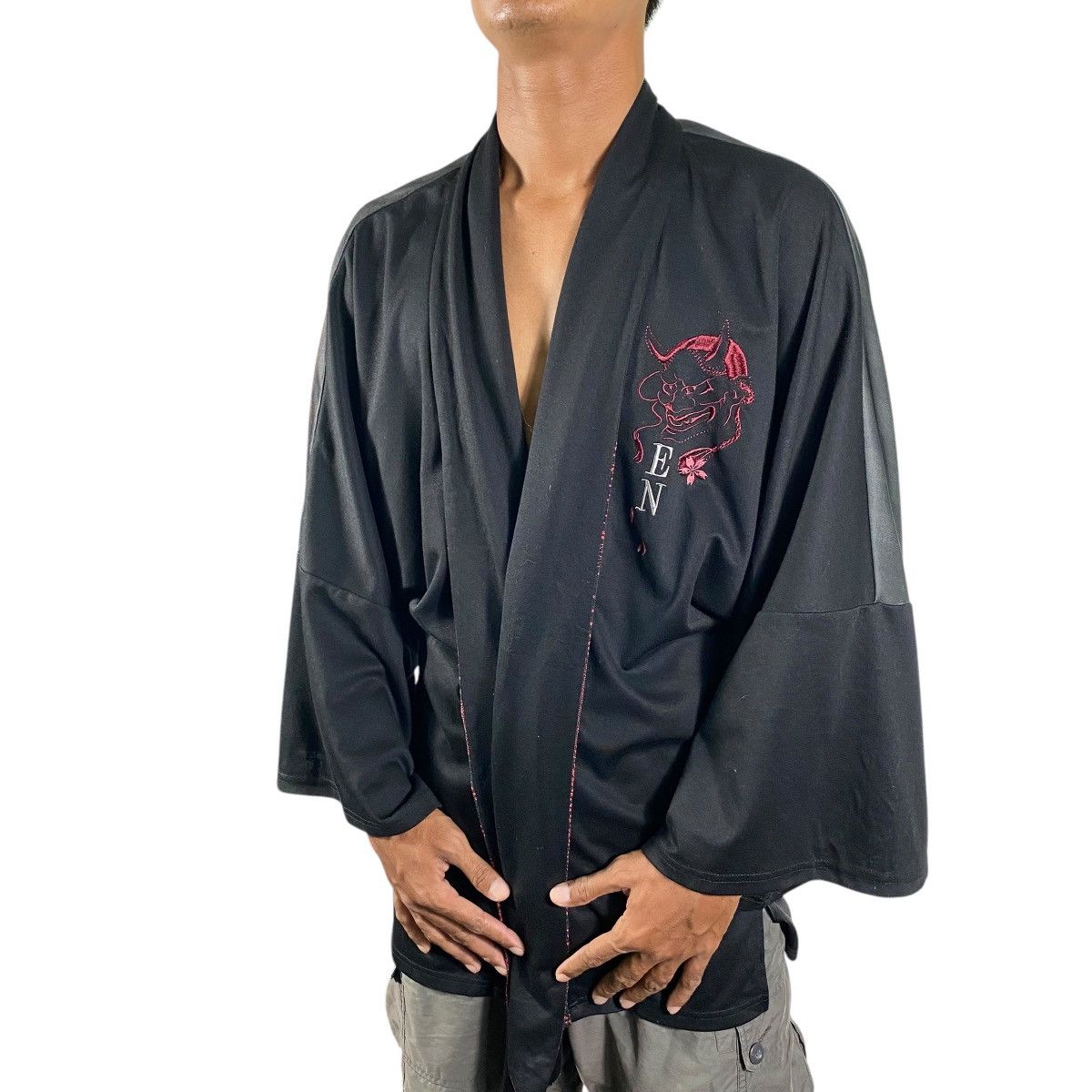 Japanese Brand Miyabi EN Cardigan Japanese Pattern Unique Kimono Haori Size US M / EU 48-50 / 2 - 3 Thumbnail