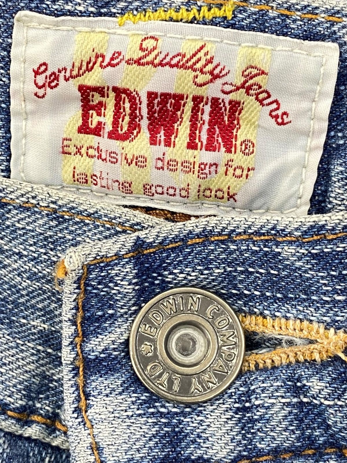 Edwin Edwin Distressed Whiskered Style Straight Leg Jeans Size US 34 / EU 50 - 10 Thumbnail