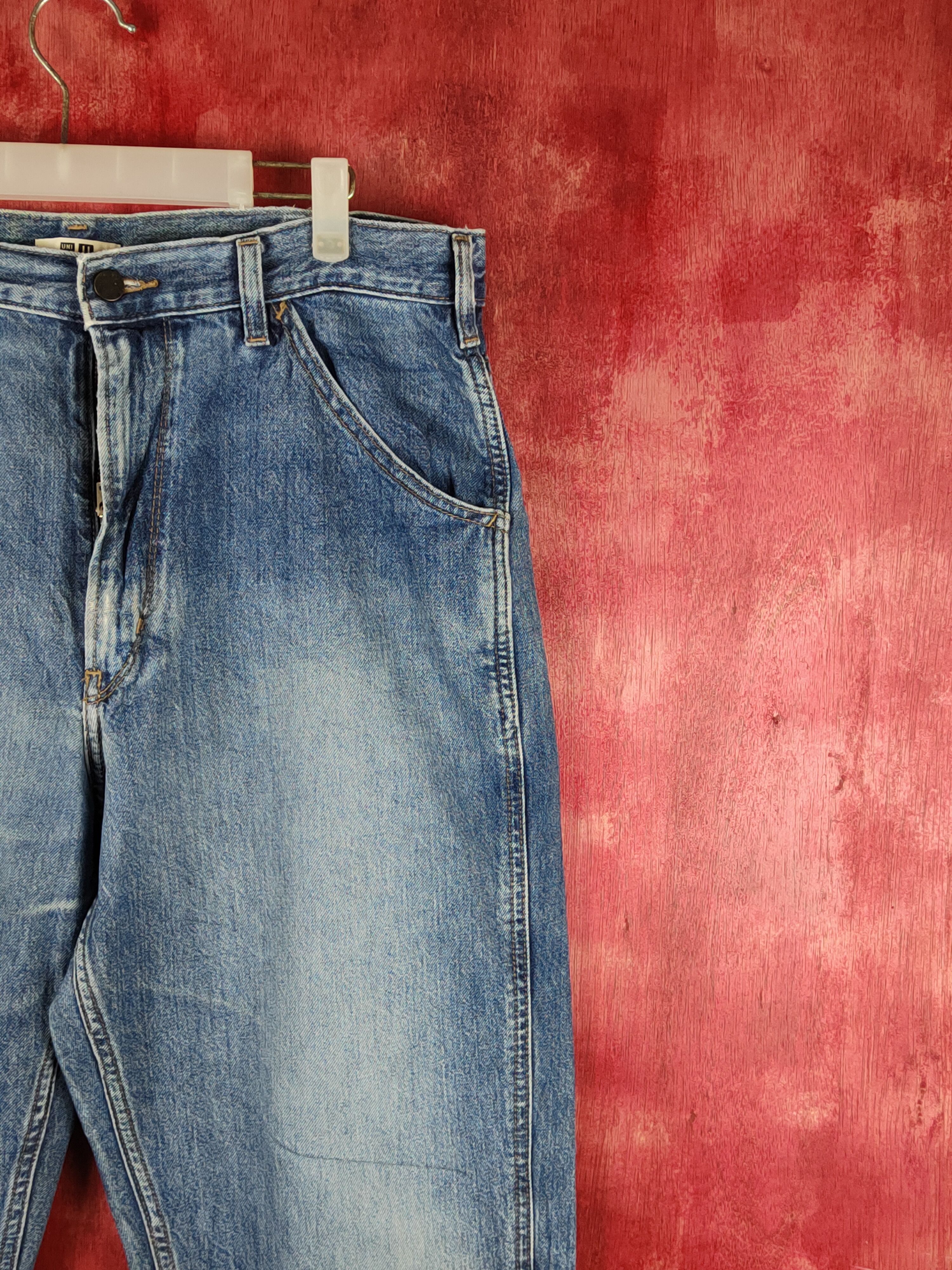 Japanese Brand Uniqlo Blue Faded Distressed Ripped Jeans #S1634 Size US 35 - 5 Thumbnail