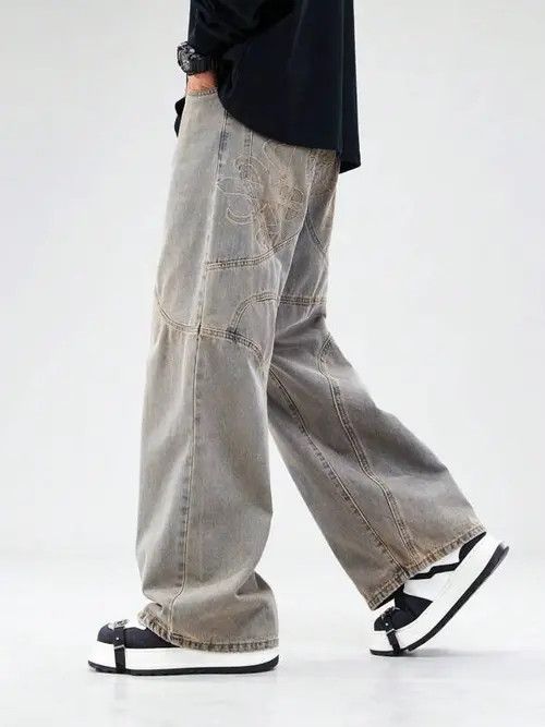 Jean × Vintage Washed Y2k Denim Jeans Loose fit Baggy Size US 32 / EU 48 - 4 Thumbnail