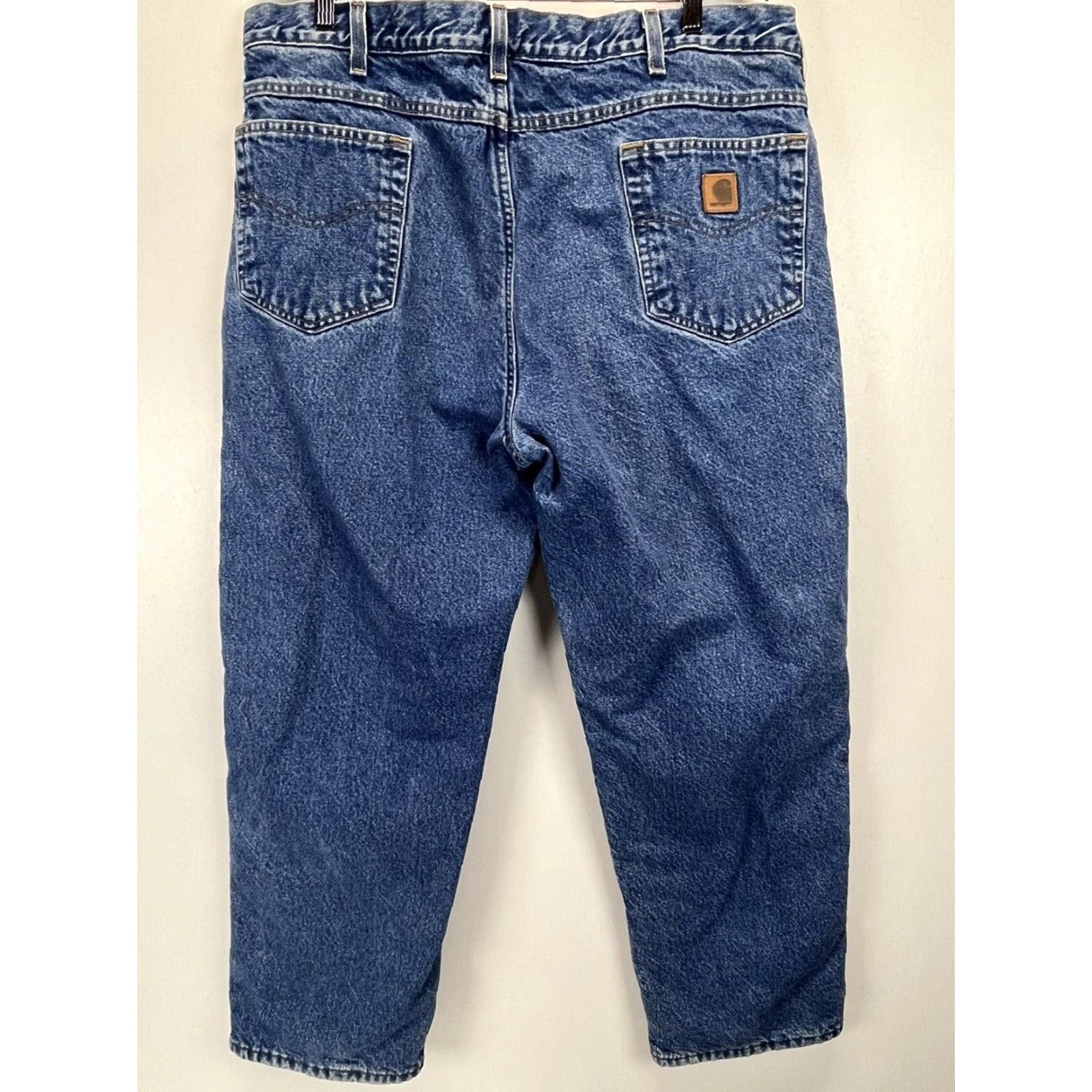 Carhartt Carhartt Fleece Lined Jeans Sz 40 x 30 Mens Blue Relaxed Fit Warm Size US 40 / EU 56 - 3 Thumbnail
