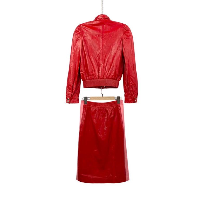 Gucci Gucci Bow red leather set Size S / US 4 / IT 40 - 2 Thumbnail