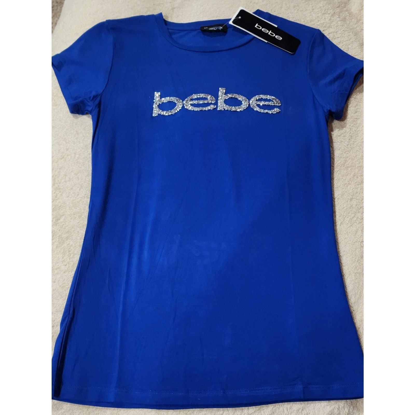 Bebe bebe Royal Blue Chucky Crystal Logo Short Sleeve Tee Sm New Size S / US 4 / IT 40 - 2 Thumbnail