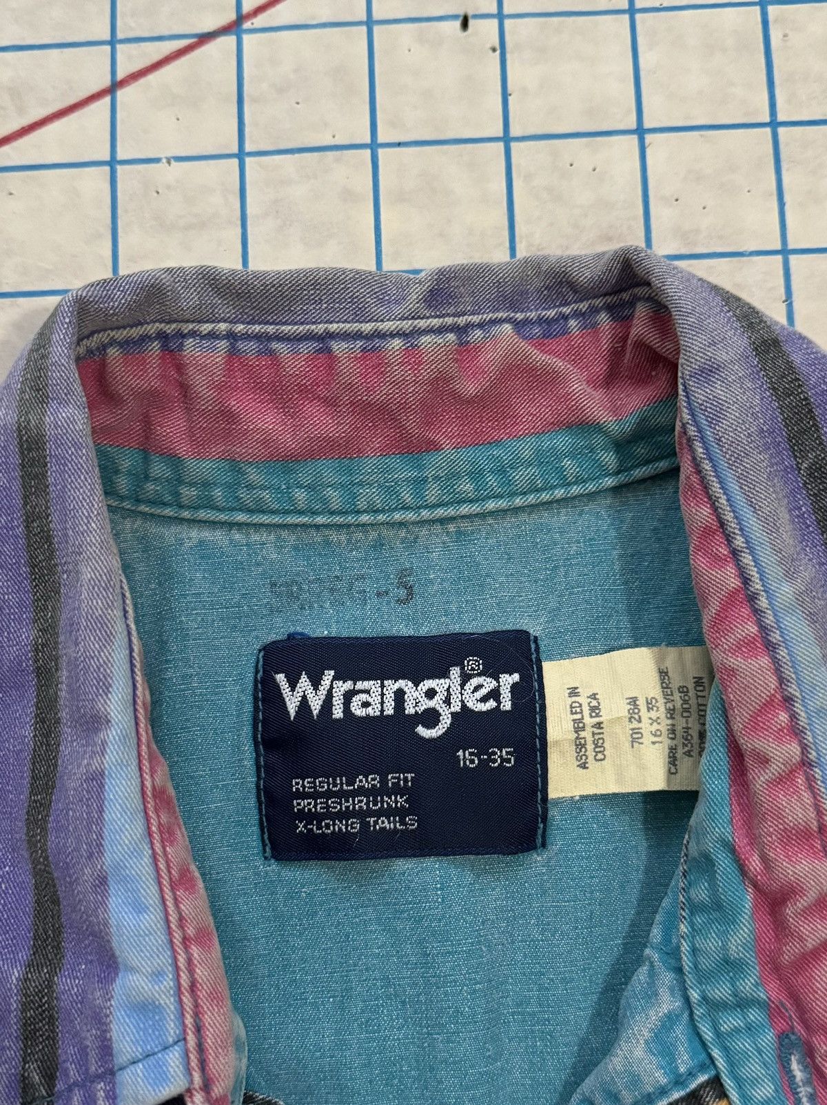 Vintage × Wrangler Vintage Wrangler Brushpopper Striped Button Up Western Shirt Size US L / EU 52-54 / 3 - 7 Thumbnail