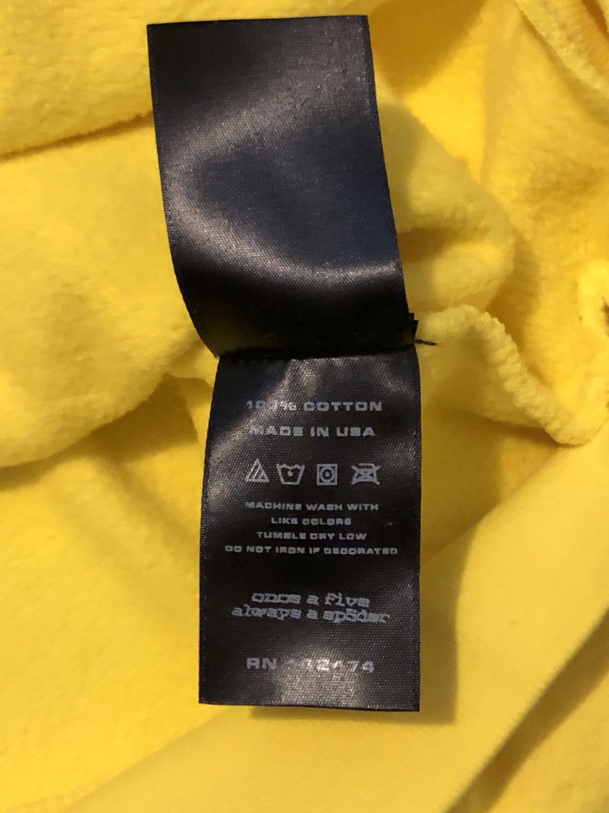 Yellow OG Web v2 spider hoodie