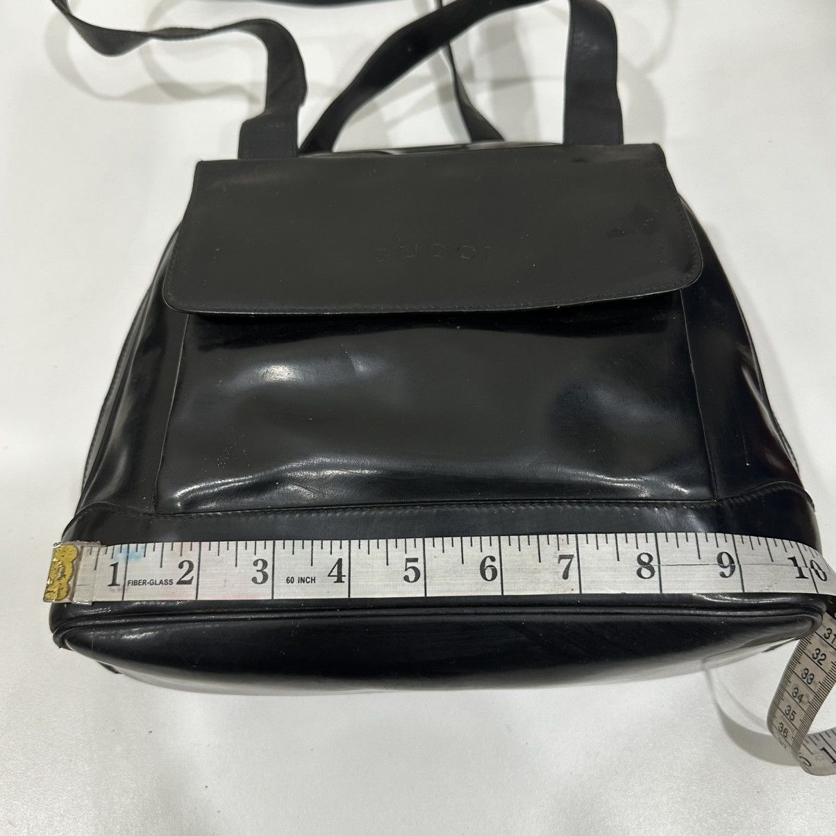 Gucci ‼️YES‼️VINTAGE GUCCI PATENT LEATHER BAMBOO PULLER SHOULDER BAG Size ONE SIZE - 8 Thumbnail