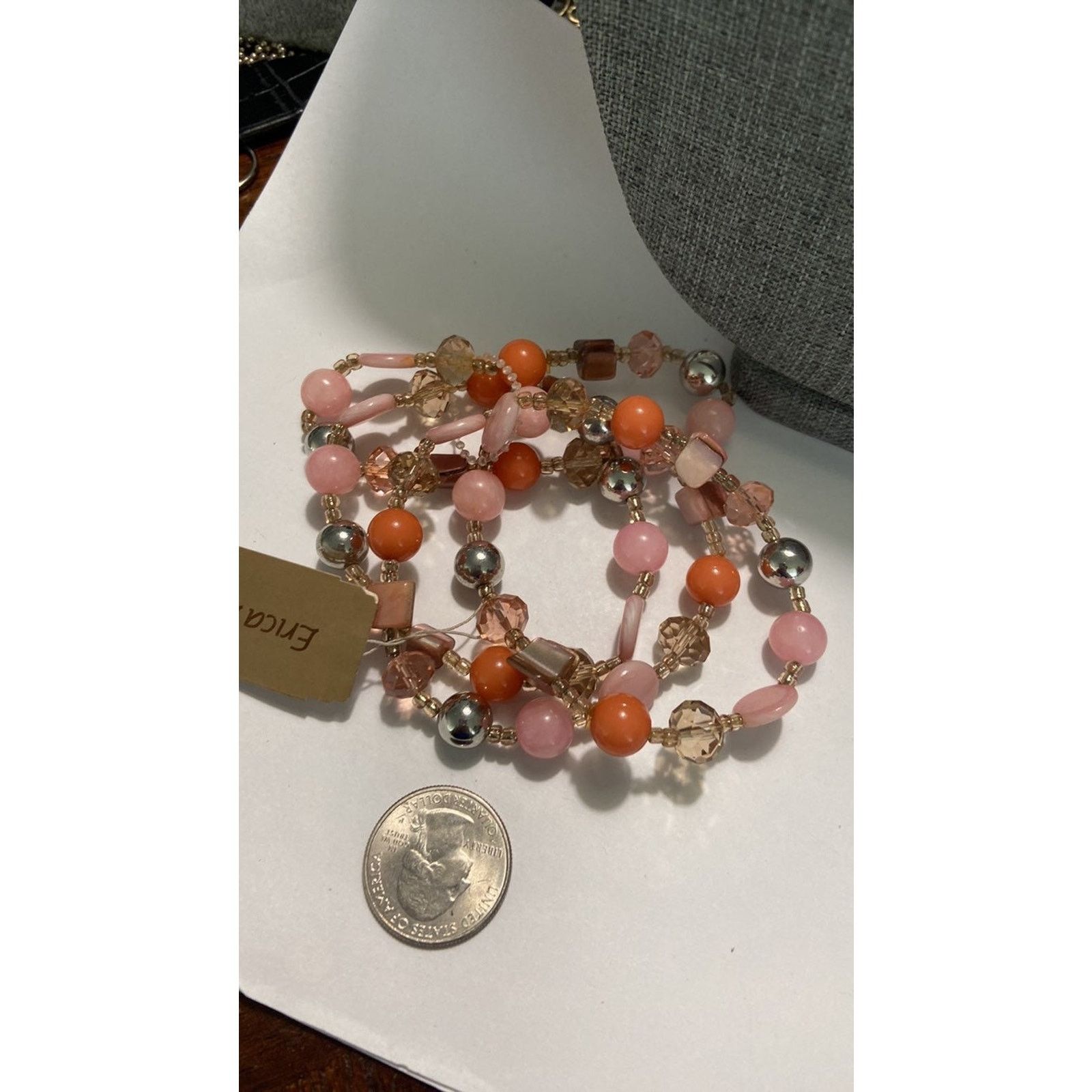 Handmade Erica Lyons stretchy bracelets with pink opal Size ONE SIZE - 3 Thumbnail
