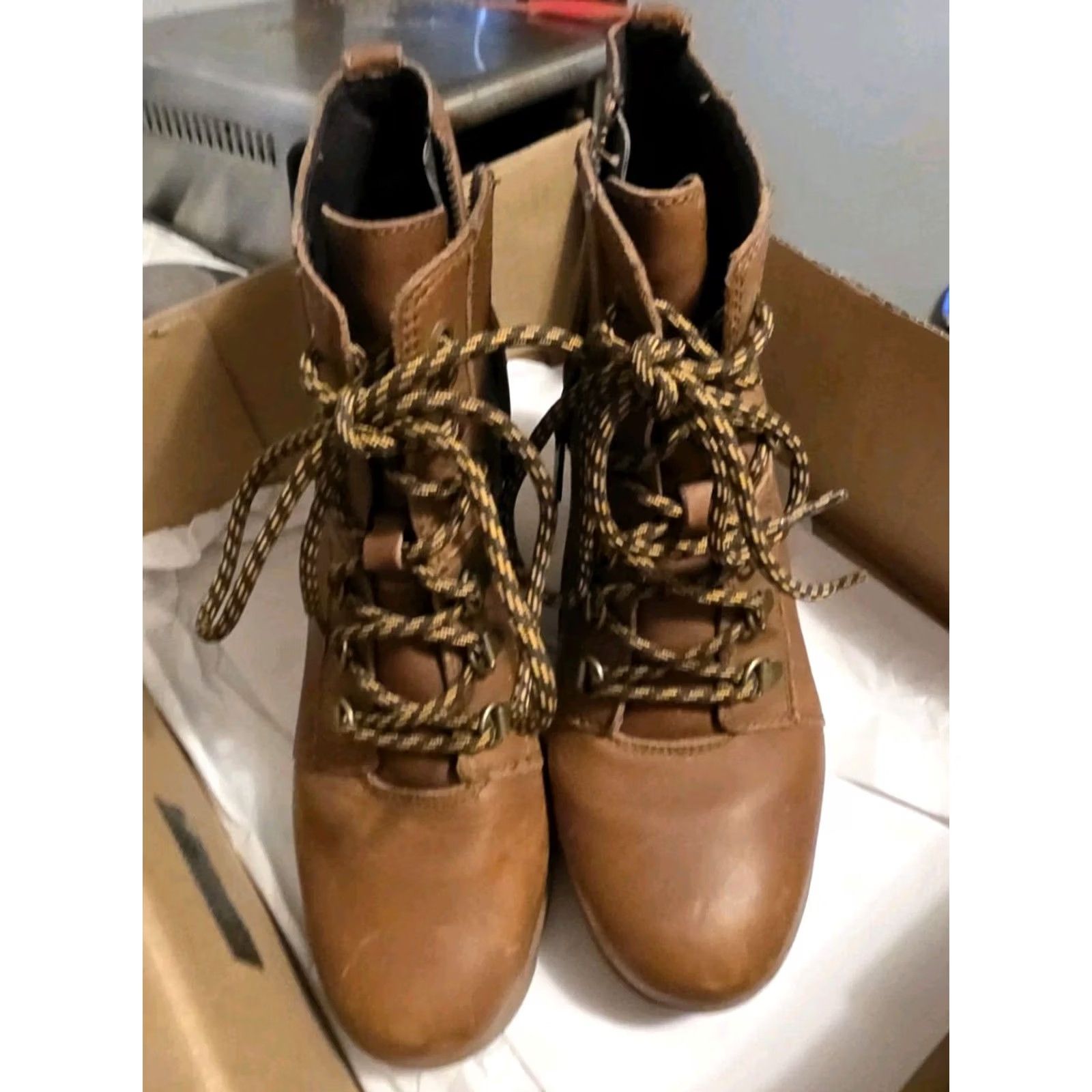 SOREL VINTAGE Sorel Joan Uptown Waterproof Leather Wedge Bootie Brown Zip Womens 8.5 Shoes Size US 7 / IT 37 - 4 Thumbnail