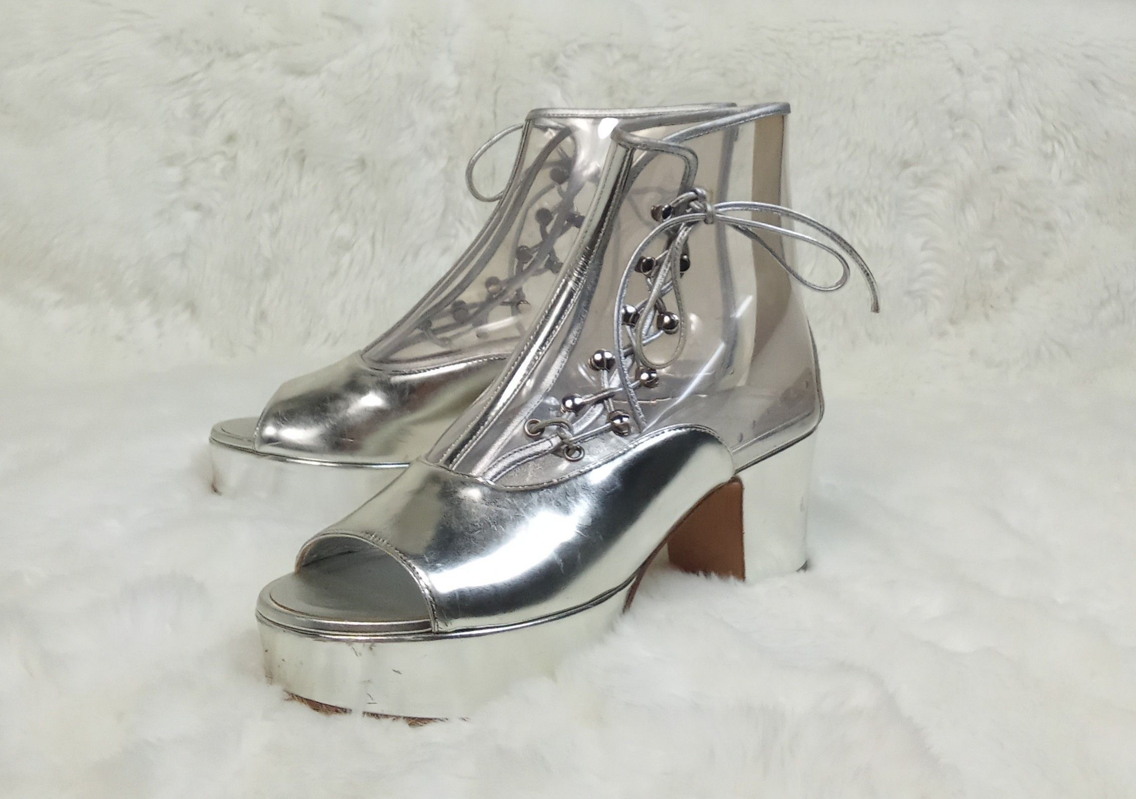Chanel Chanel - S/S'16 - Metallic Silver - Transparent PVC Open Toe Size US 6 / IT 36 - 4 Thumbnail