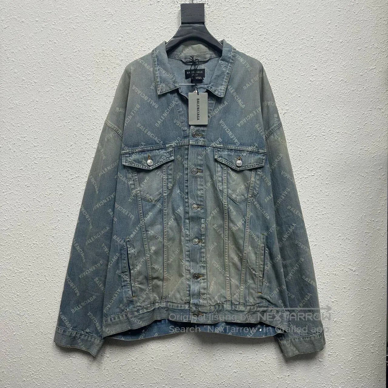 Balenciaga Balenciaga Wash Bamboo Cotton Denim Jacket. Size US M / EU 48-50 / 2 - 1 Thumbnail