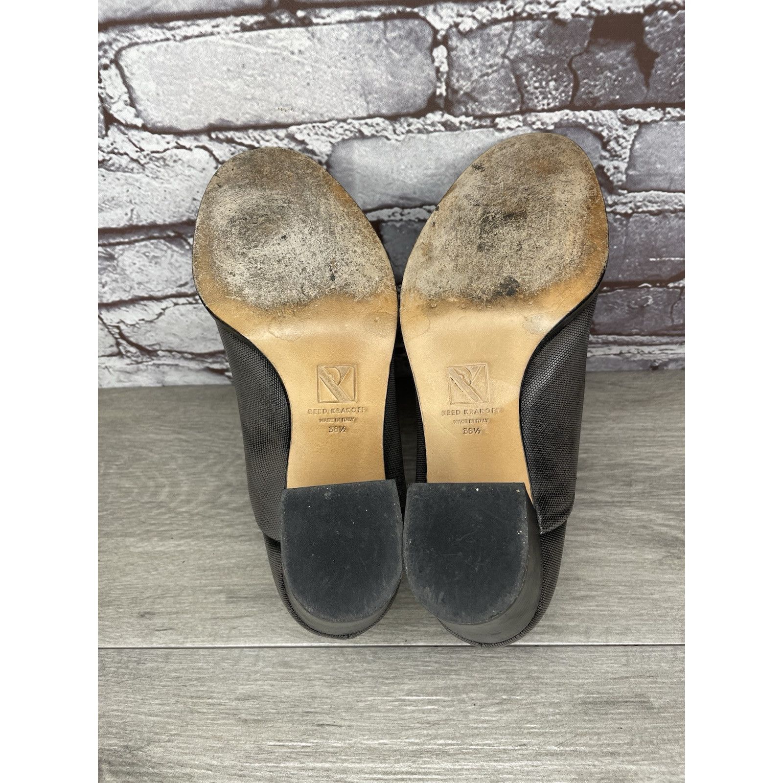 Other REED KRAKOFF Metal Gray Leather Slip On Loafer Heel Shoes Wo Size US 8 / IT 38 - 9 Thumbnail