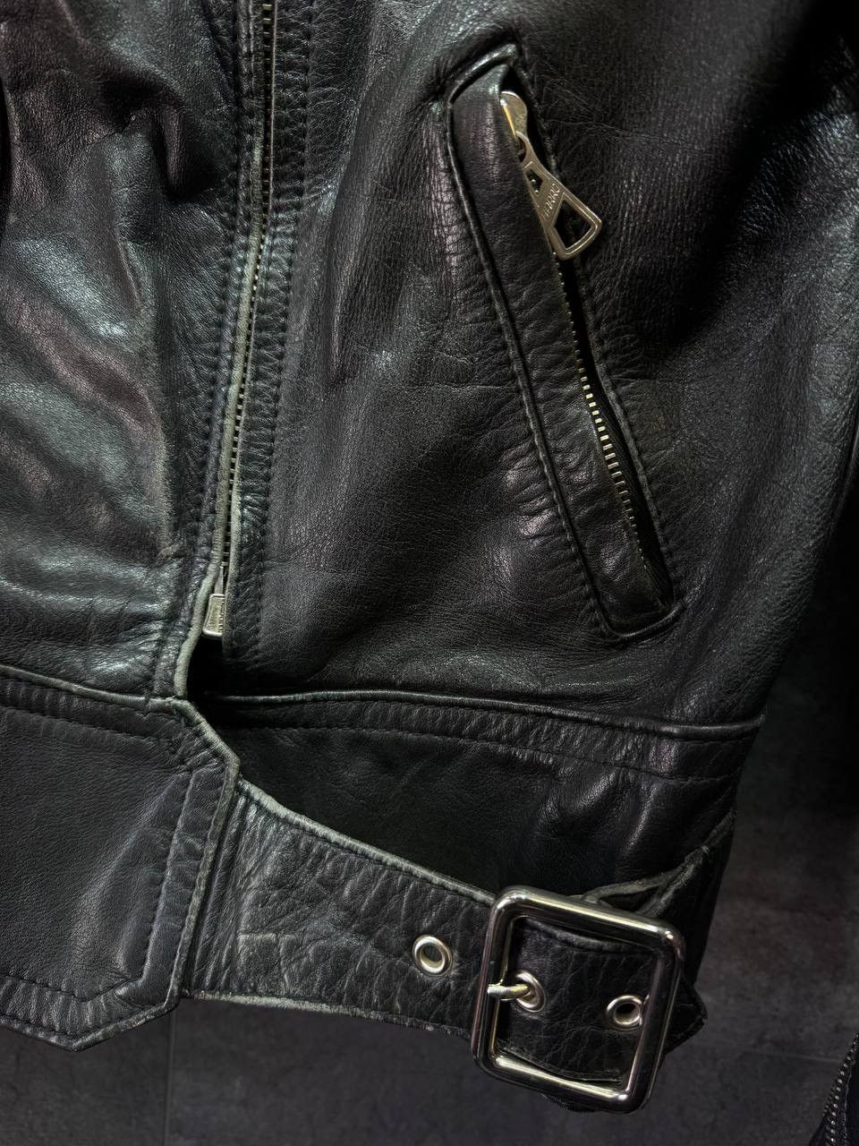 Other Vintage HARRO Leather Biker Jacket Western Moto Belted Rare Size M / US 6-8 / IT 42-44 - 2 Thumbnail