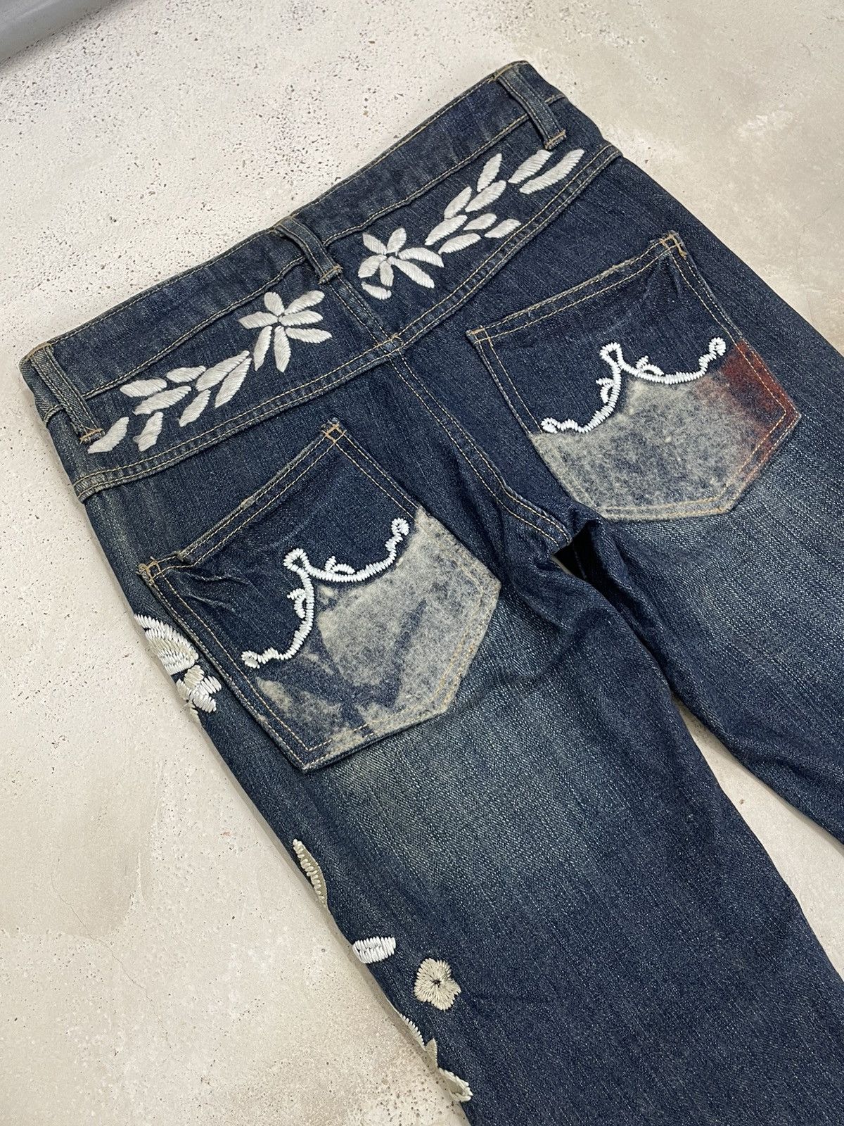 Frankie Shop Floral Motive Embroidery Flare Mud Indigo Denim Size US 28 / EU 44 - 13 Thumbnail