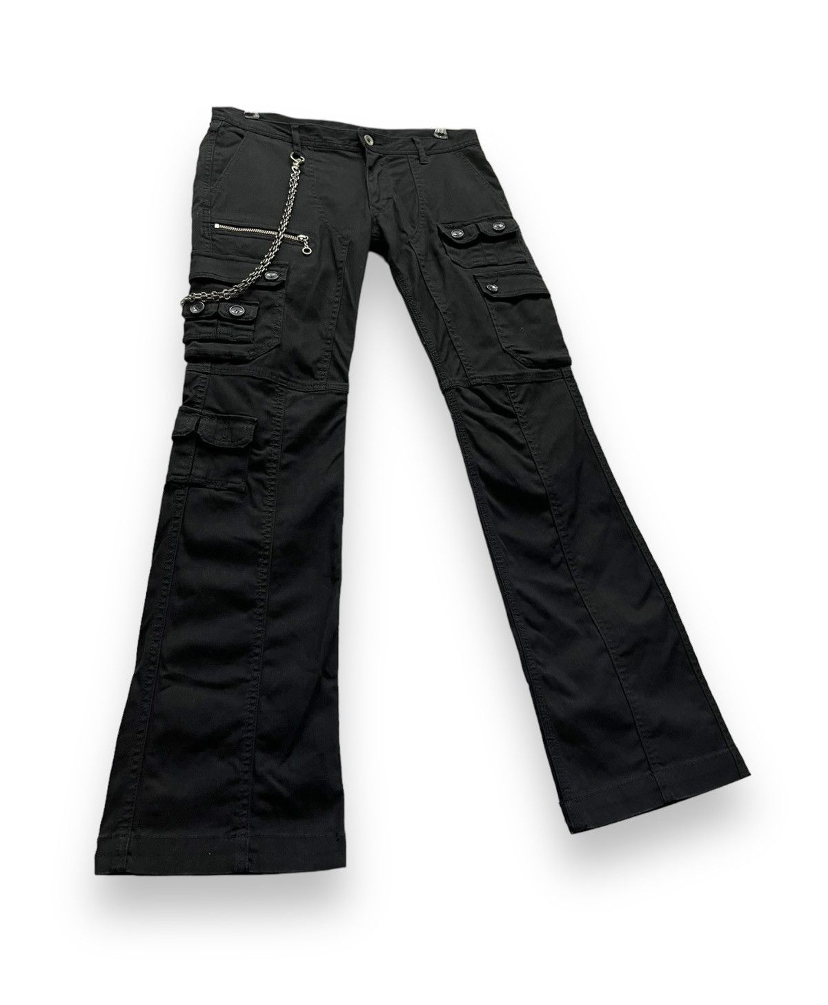 HIDEAWAYS FYE🔥NICOLE HIDEAWAYS Multipocket Bondage Punk Flare Stretch Size US 31 - 2 Thumbnail