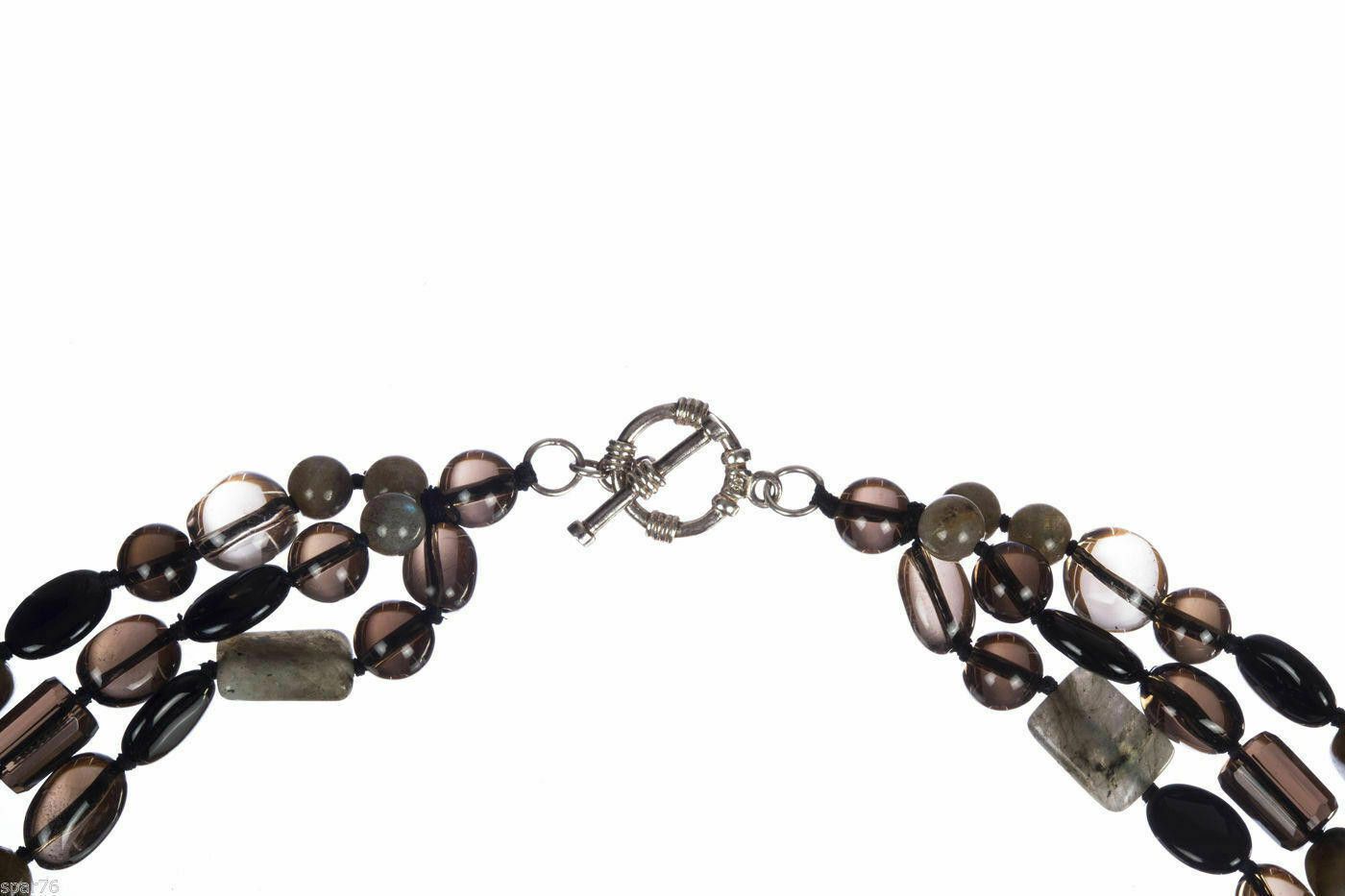 Designer Smoky Quartz Black Onyx and Labradorite Bead Necklace Size ONE SIZE - 5 Thumbnail