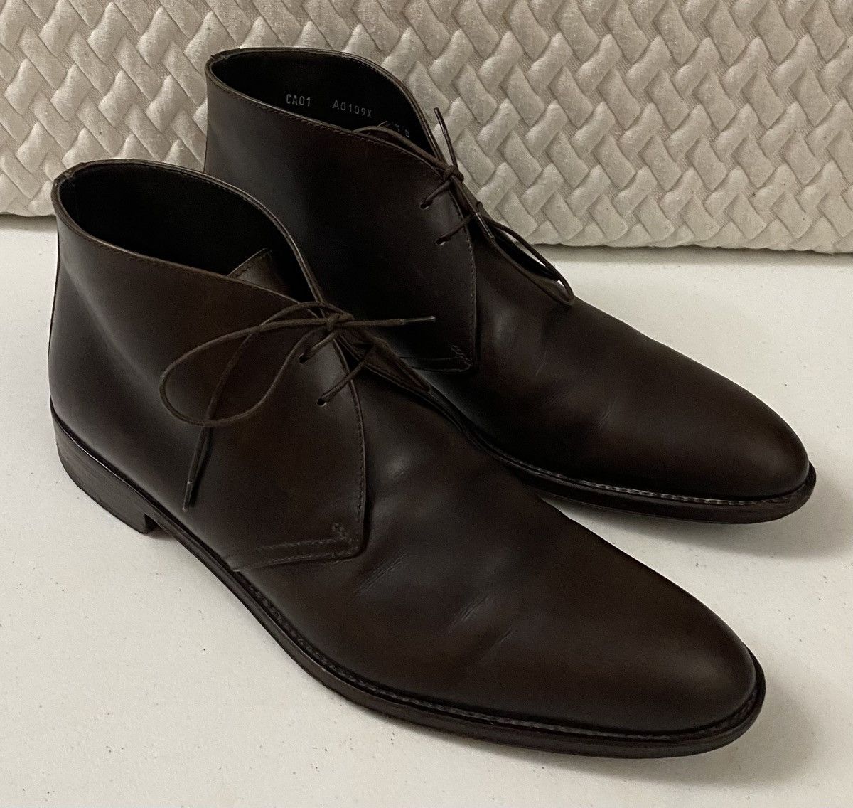 Ermenegildo Zegna Ermenegildo Zegna 🇮🇹 Dk Brown Calfskin Chukka Boots 8.5 D VGC Size US 8.5 / EU 41-42 - 16 Thumbnail